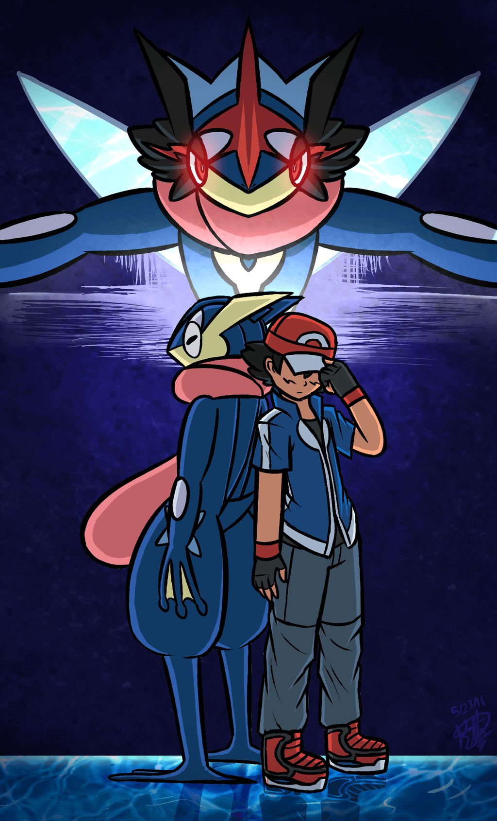 Ash Greninja Pokémon, 1024x1689 Full HD Verticale, Smartphone