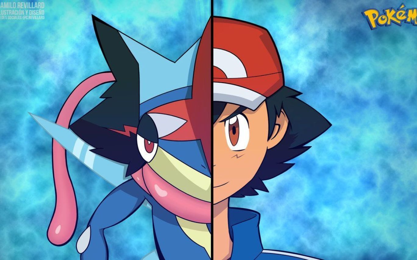 Ash Greninja Pokemon, Nintendo, 1368x855 HD, Desktop