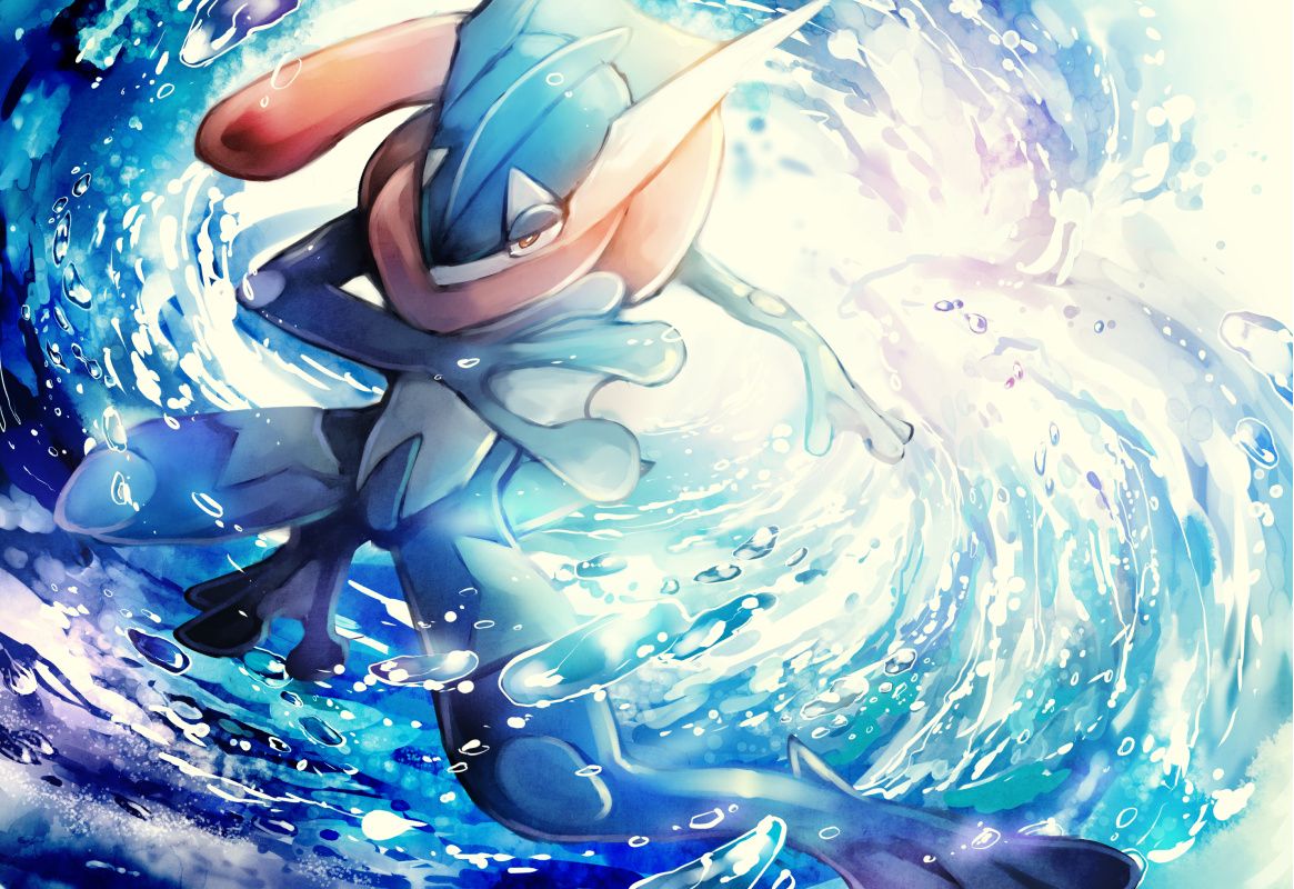 Greninja Pokemon acqua vortice, creature tascabili, 1165x800 HD, Laptop