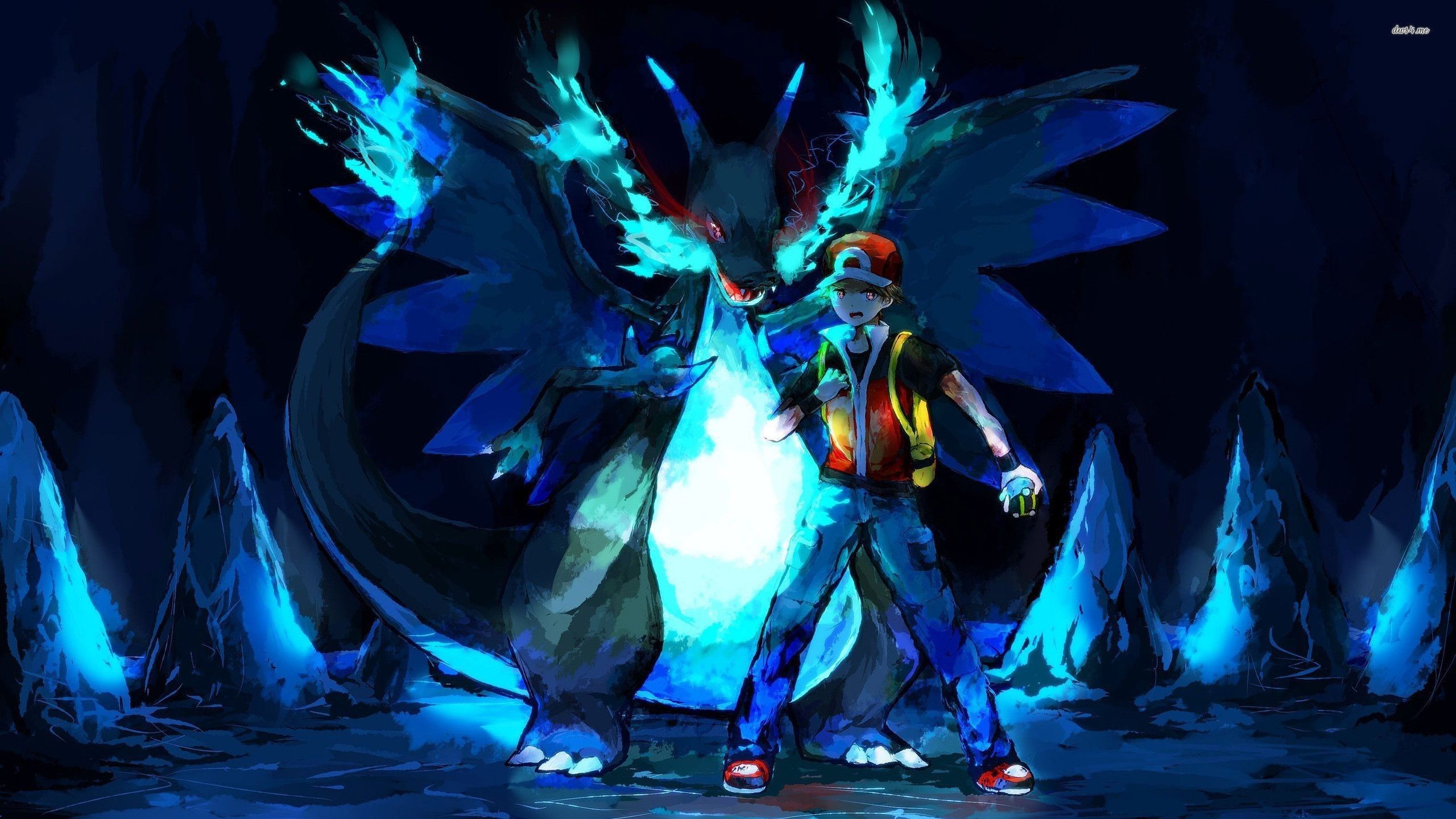 Ash con Charizard Mega X, 2560x1440 1440p, Desktop