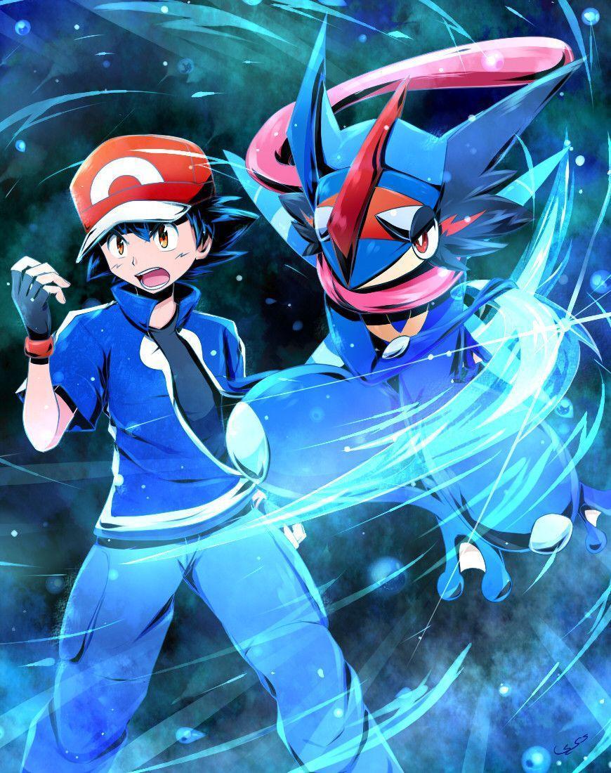 Ash e Greninja Pokémon, 870x1100 Full HD Verticale, Smartphone