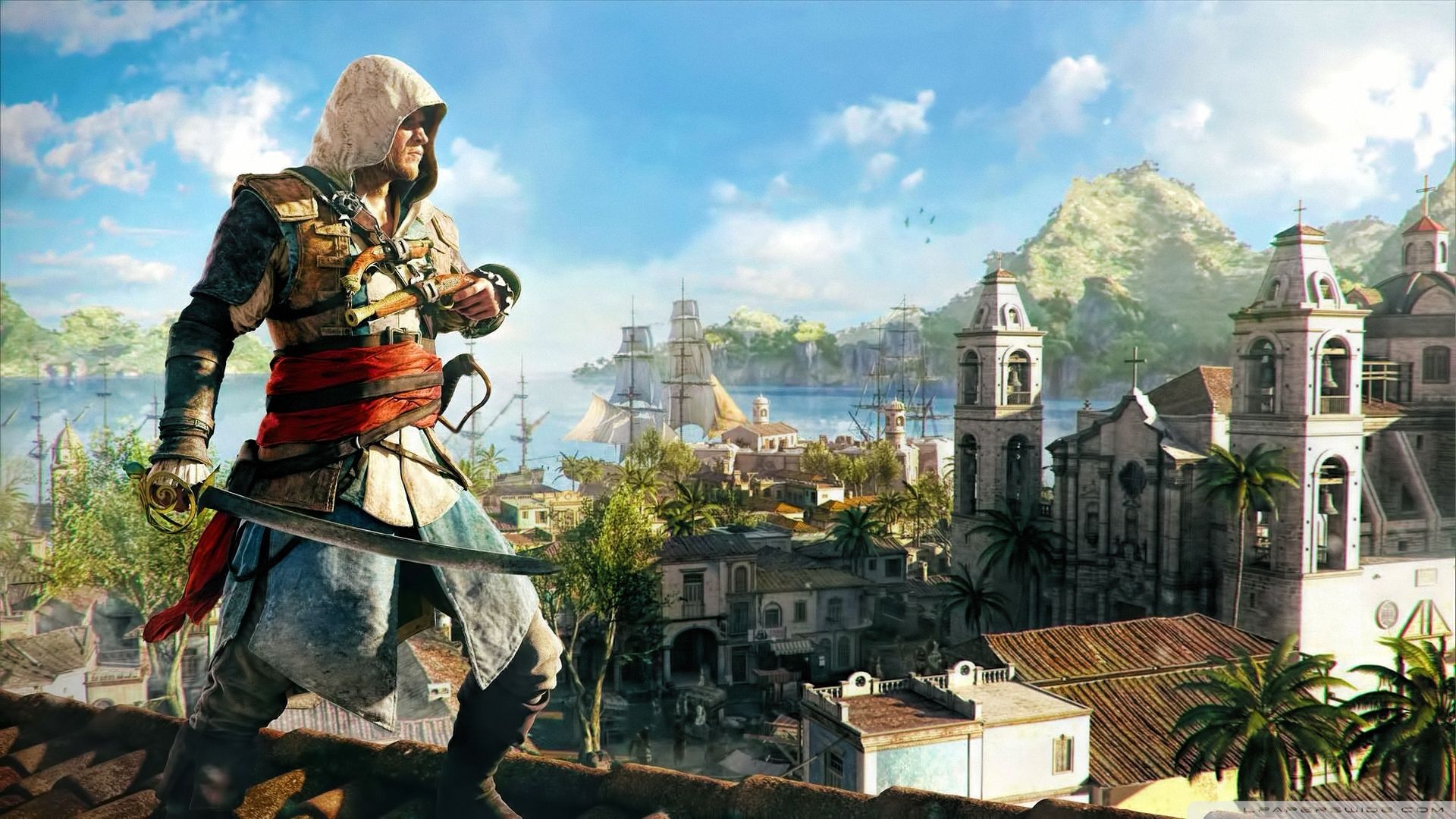 Edward Kenway porto caraibico, 1920x1080 Full HD, Desktop