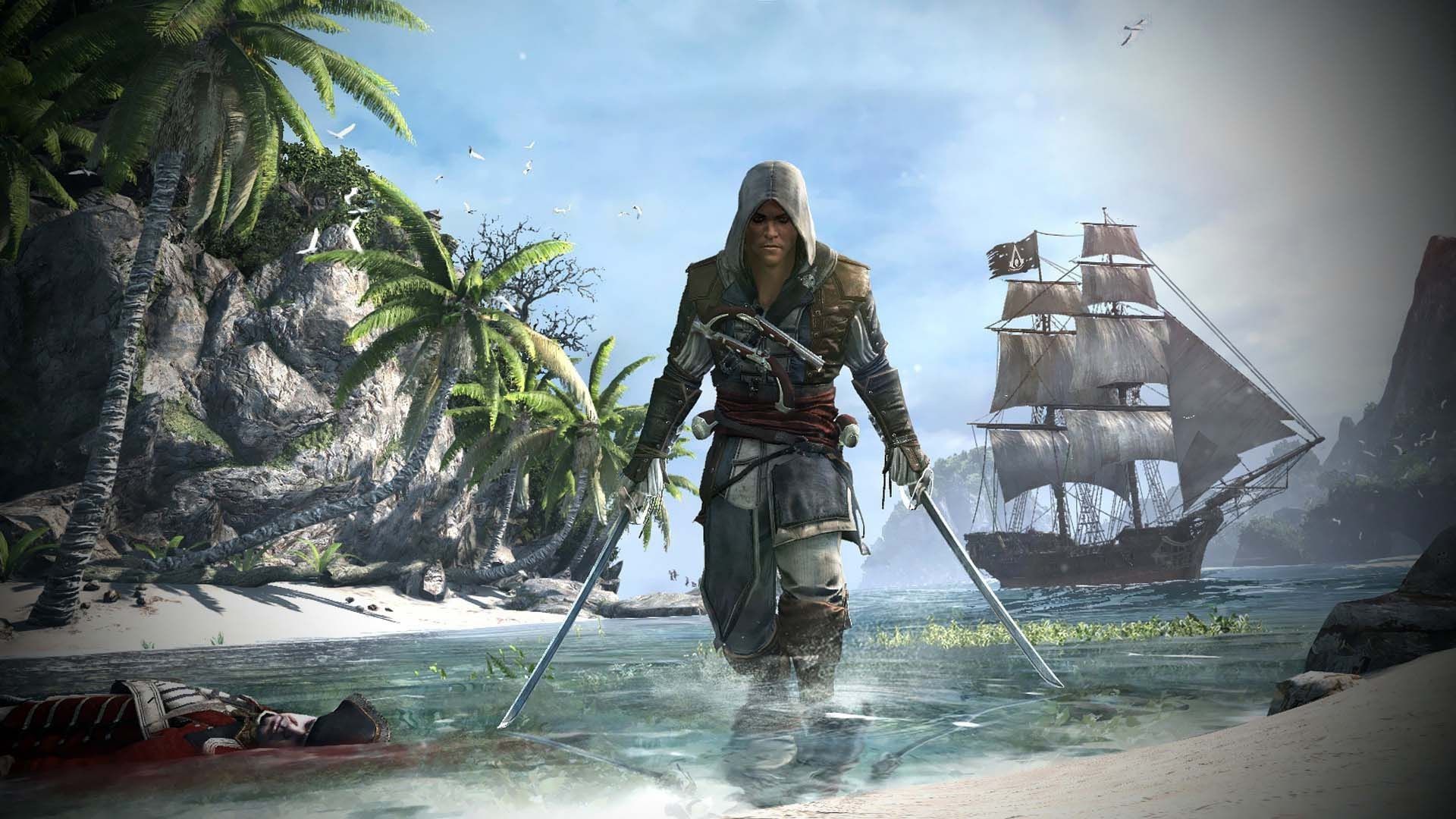 Edward Kenway spiaggia pirata, 1920x1080 Full HD 1080p, Desktop