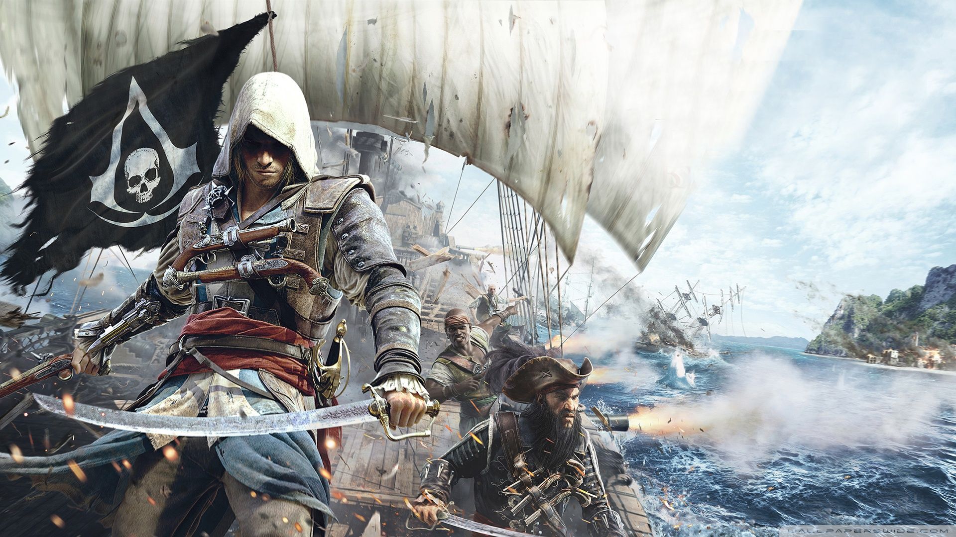 Assassin's Creed Black Flag pirata nave, 1920x1080 Full HD, Laptop