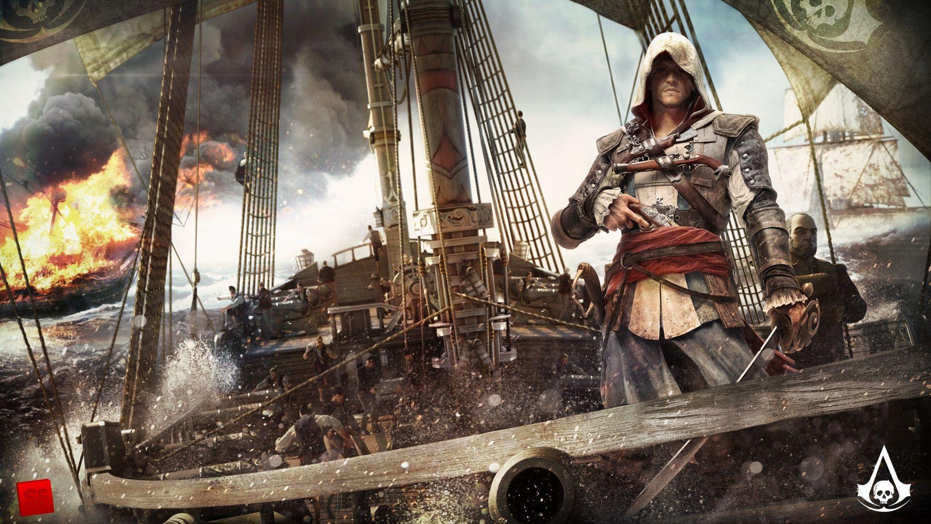 Edward Kenway nave pirata, 1920x1080 1080p, PC Desktop