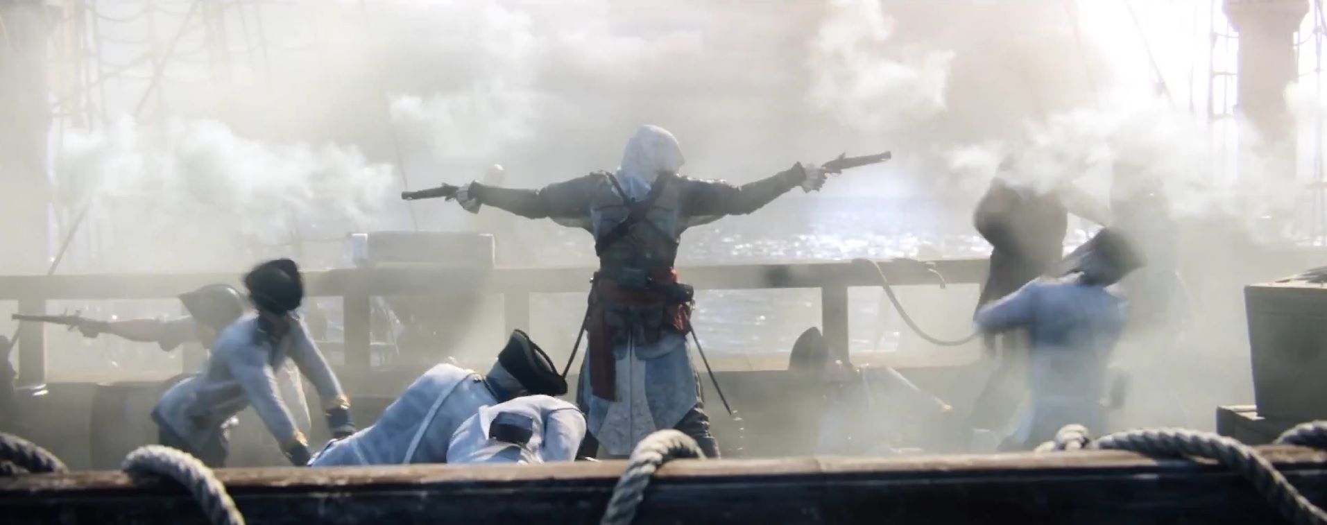 Assassin's Creed Black Flag nave battaglia, 1913x757 Panoramico, Dual Screen
