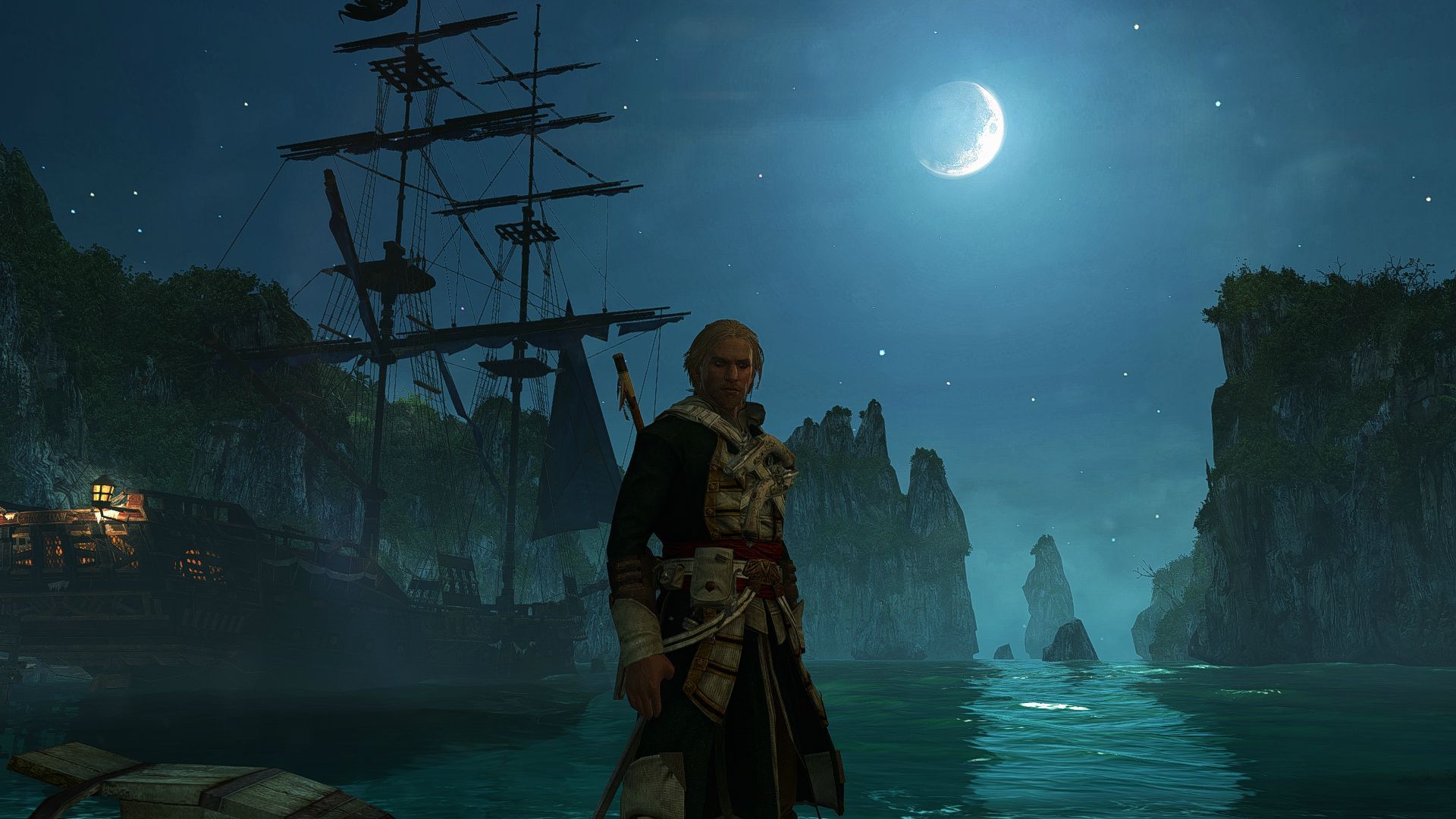 Pirata Assassin's Creed Black Flag notte, 1920x1080 Full HD, Desktop