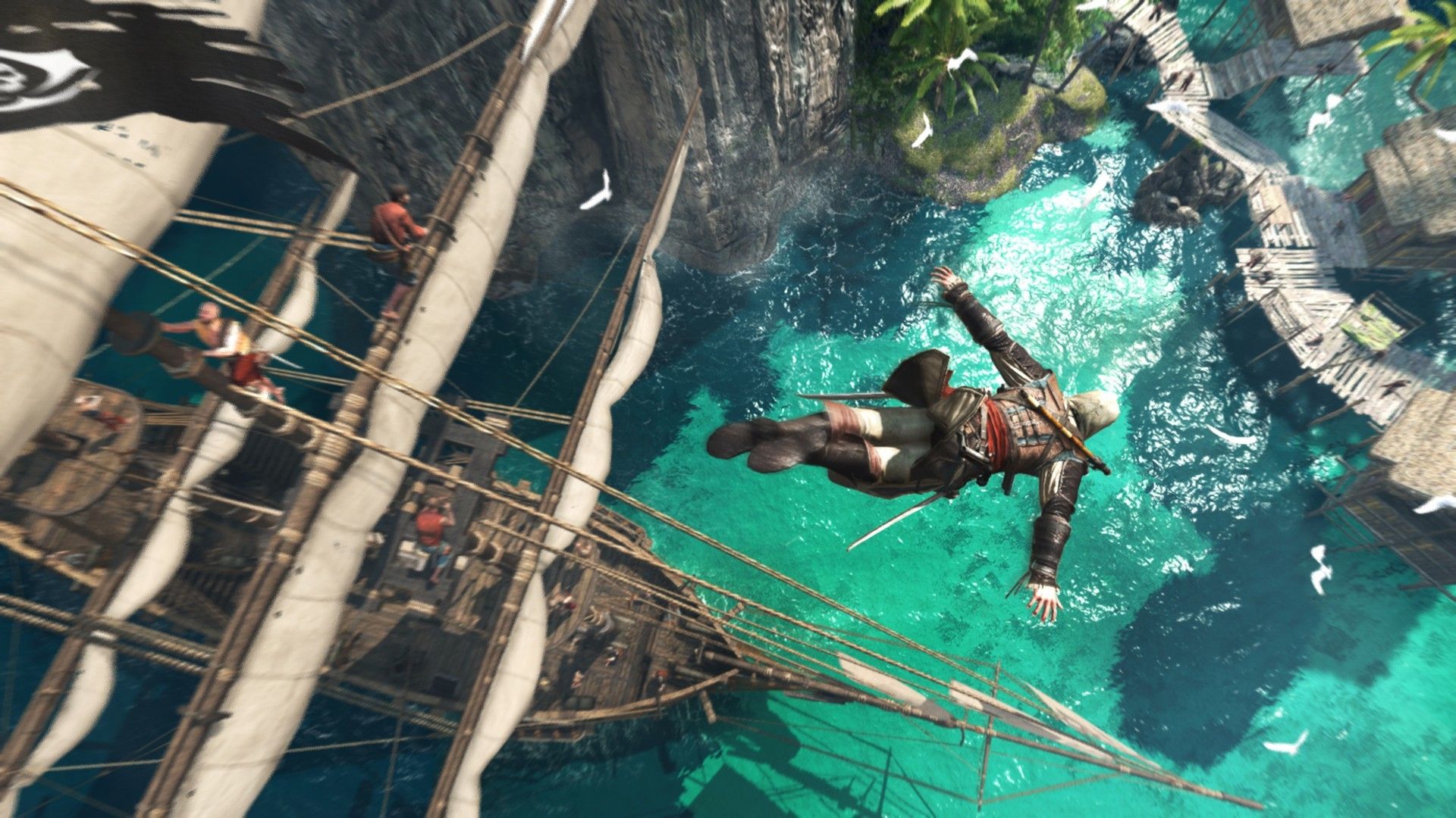 Edward Kenway salto nave pirata, 1920x1080 Full HD, Laptop