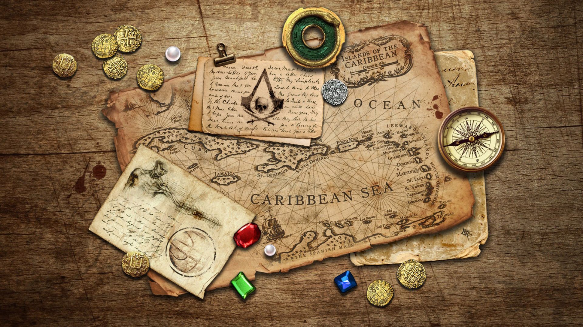 Mappa tesoro Assassin's Creed Black Flag, 1920x1080 1080p, Desktop
