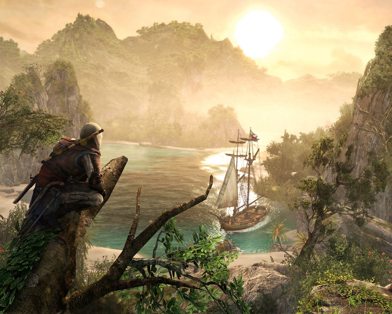 Assassin's Creed Black Flag, pirata baia, 1280x1024 720p, PC