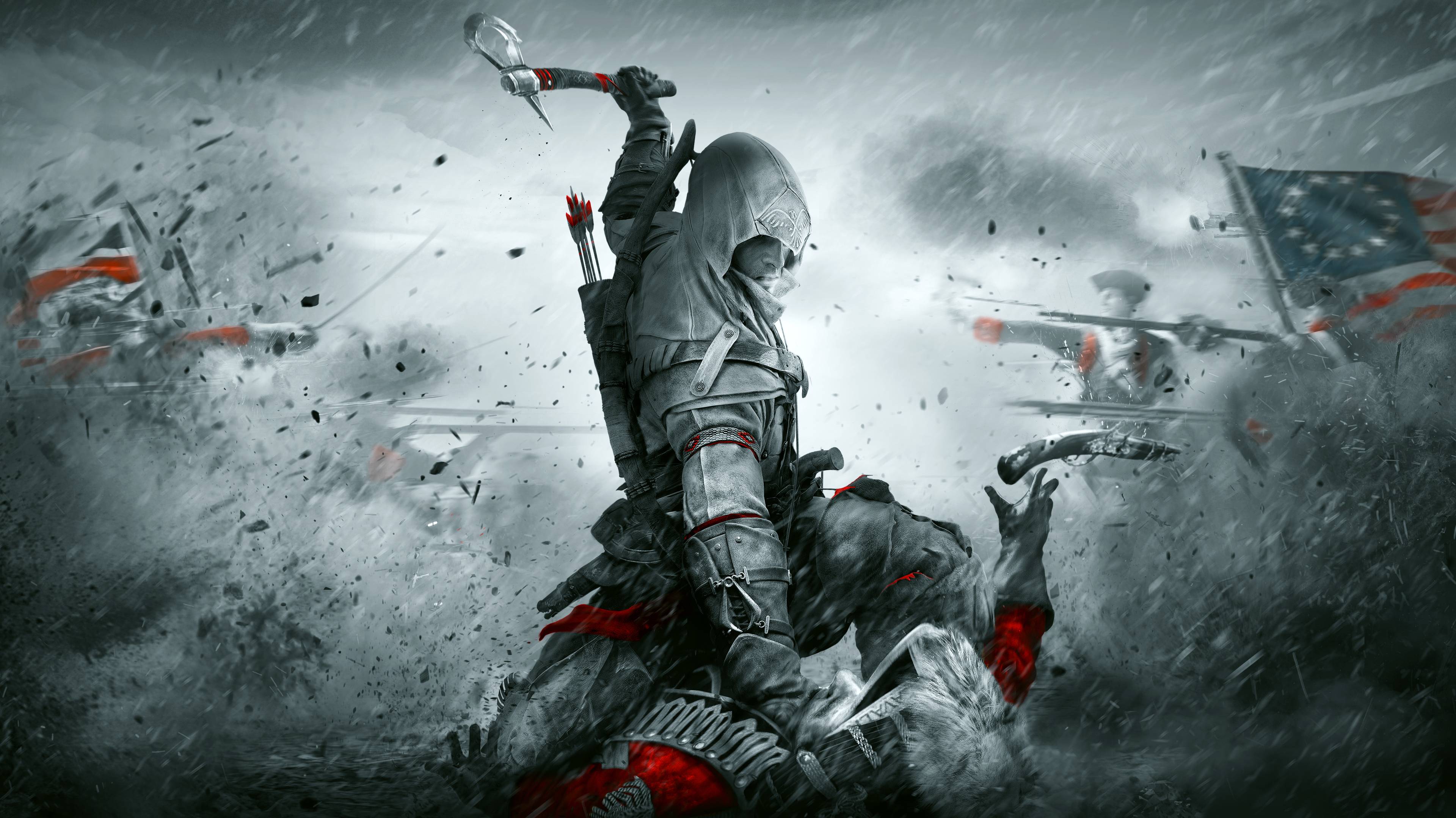 Assassin's Creed 3 battaglia, Ubisoft, 3840x2160 UHD, PC 4K