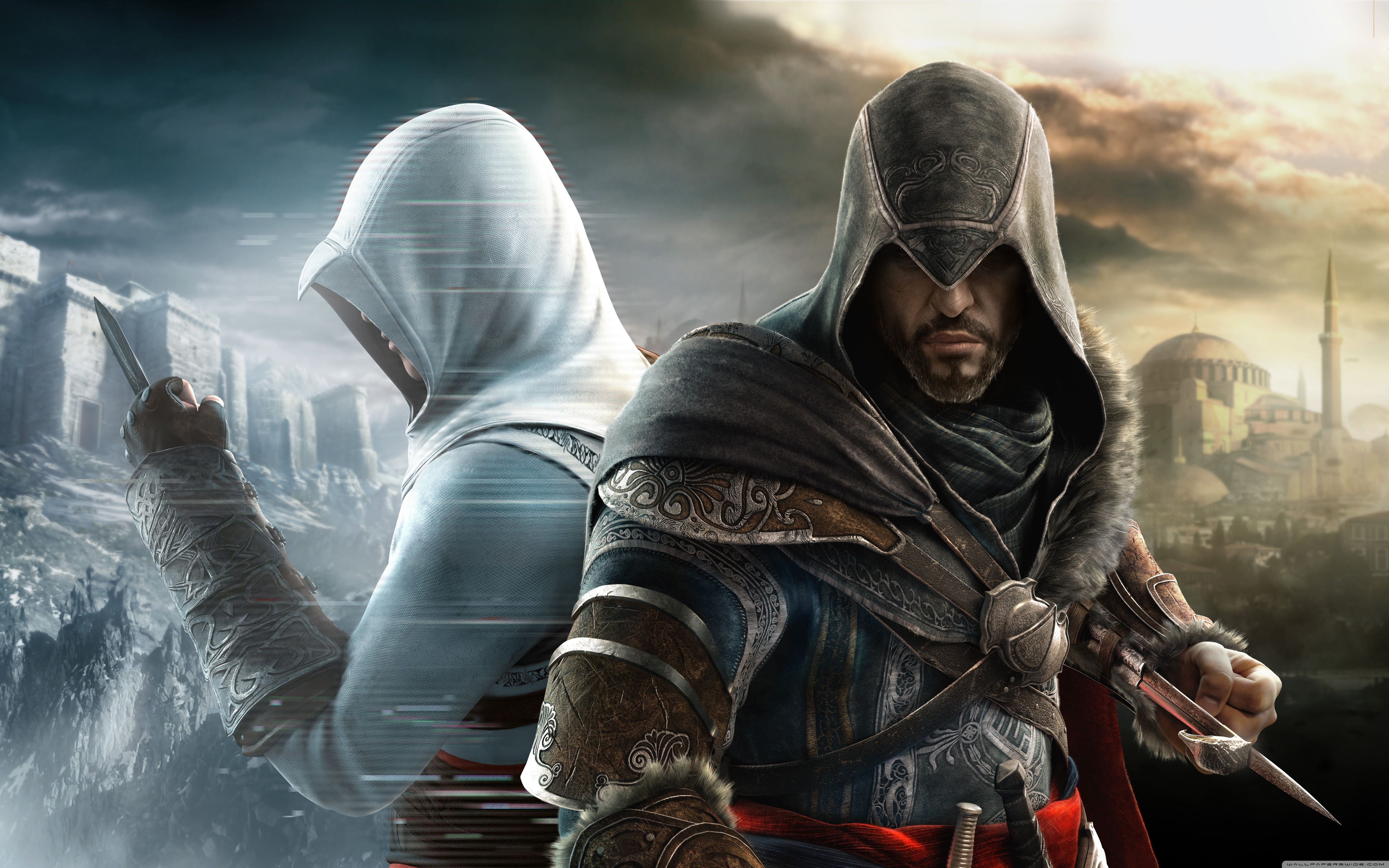 Assassin's Creed personaggi incappucciati, 5120x3200 4K, Smart TV 4K