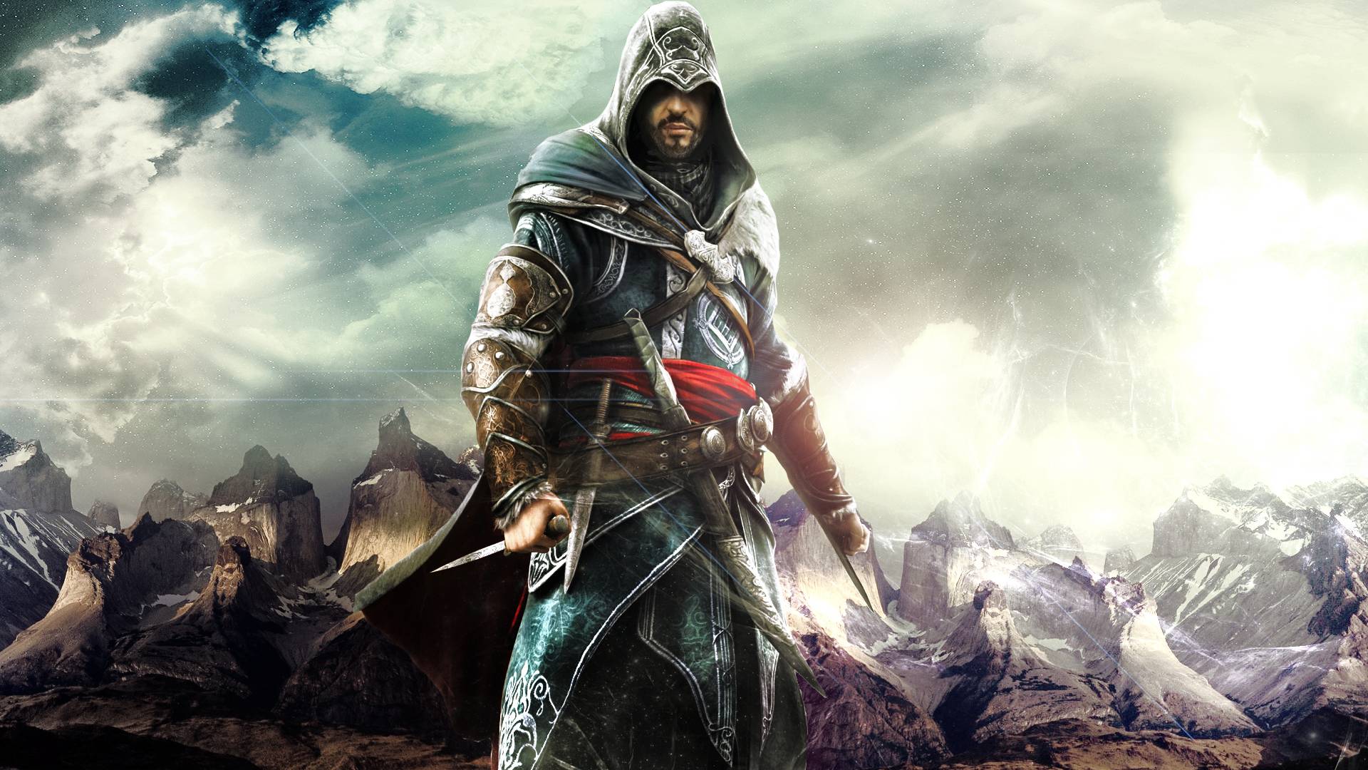 Assassino con cappuccio, montagne, 1920x1080 1080p, Desktop