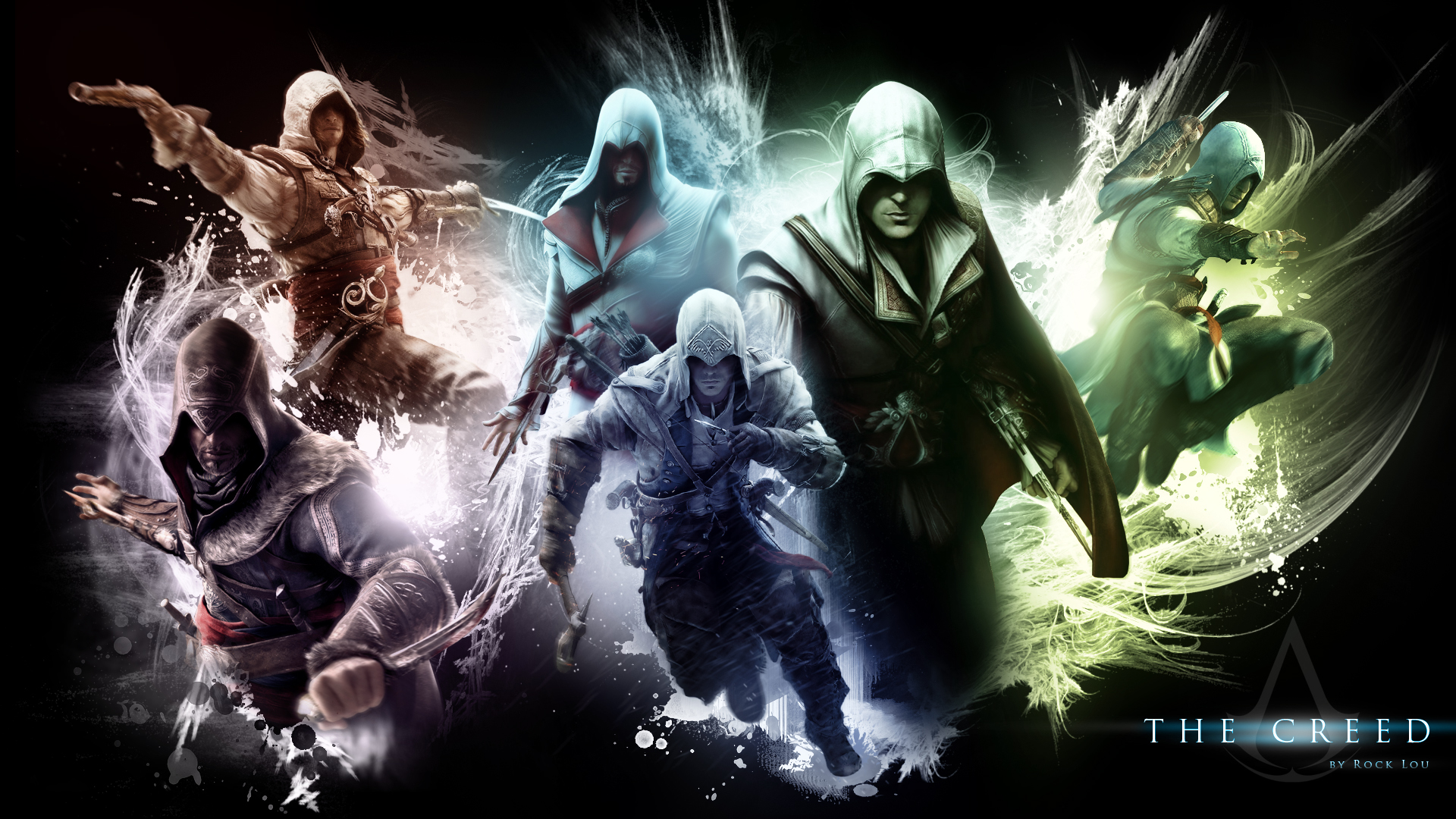 Assassin's Creed personaggi collage, 1920x1080 Full HD, PC Desktop
