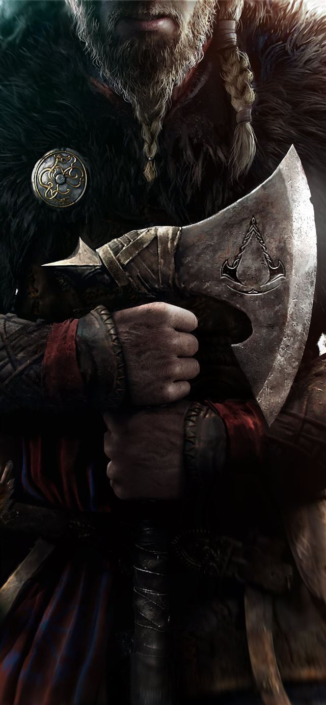 Assassin's Creed Valhalla guerriero vichingo, 640x1385 Full HD Verticale, Smartphone