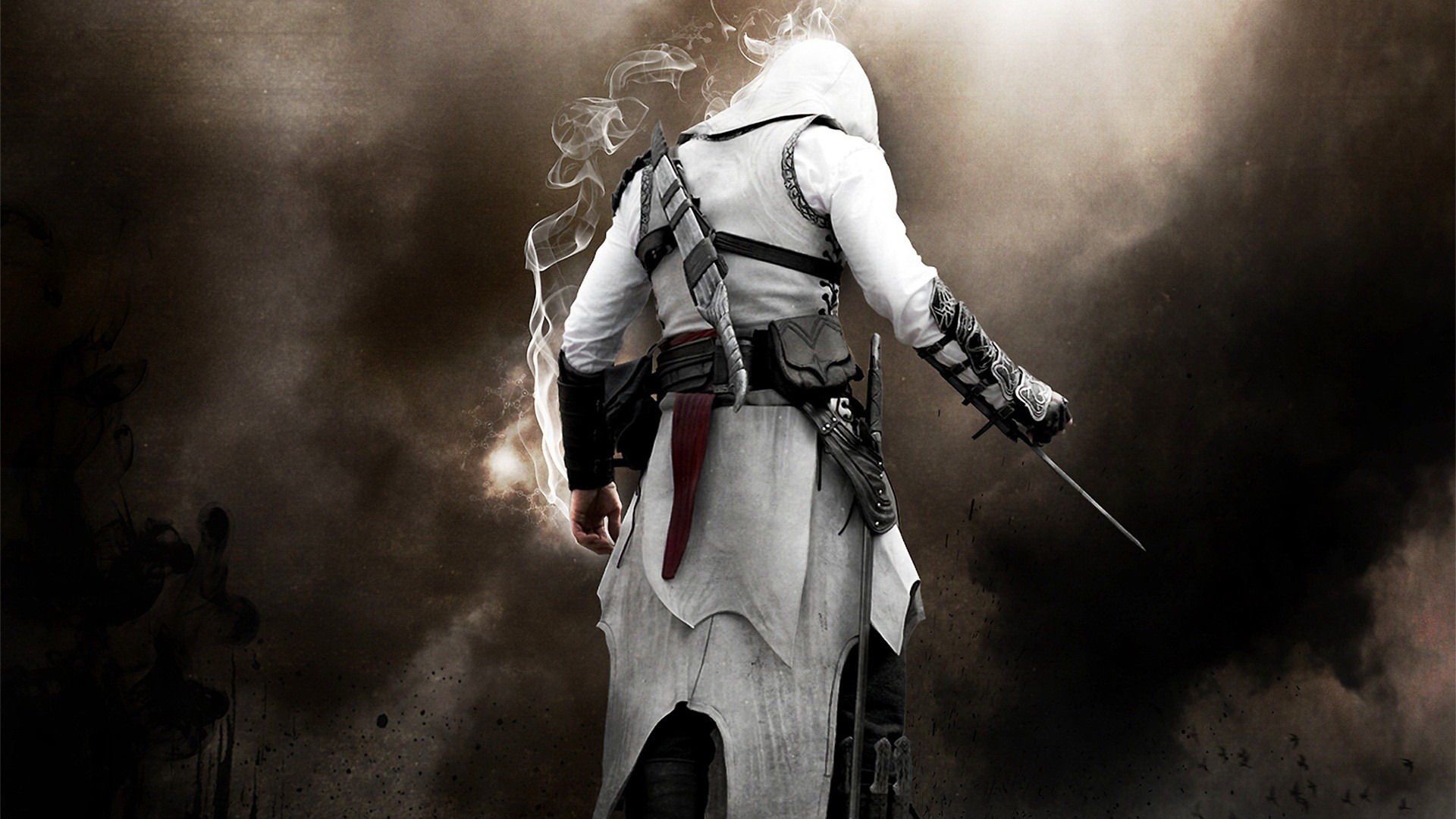 Assassino con mantello bianco fumo, 1920x1080 Full HD, PC