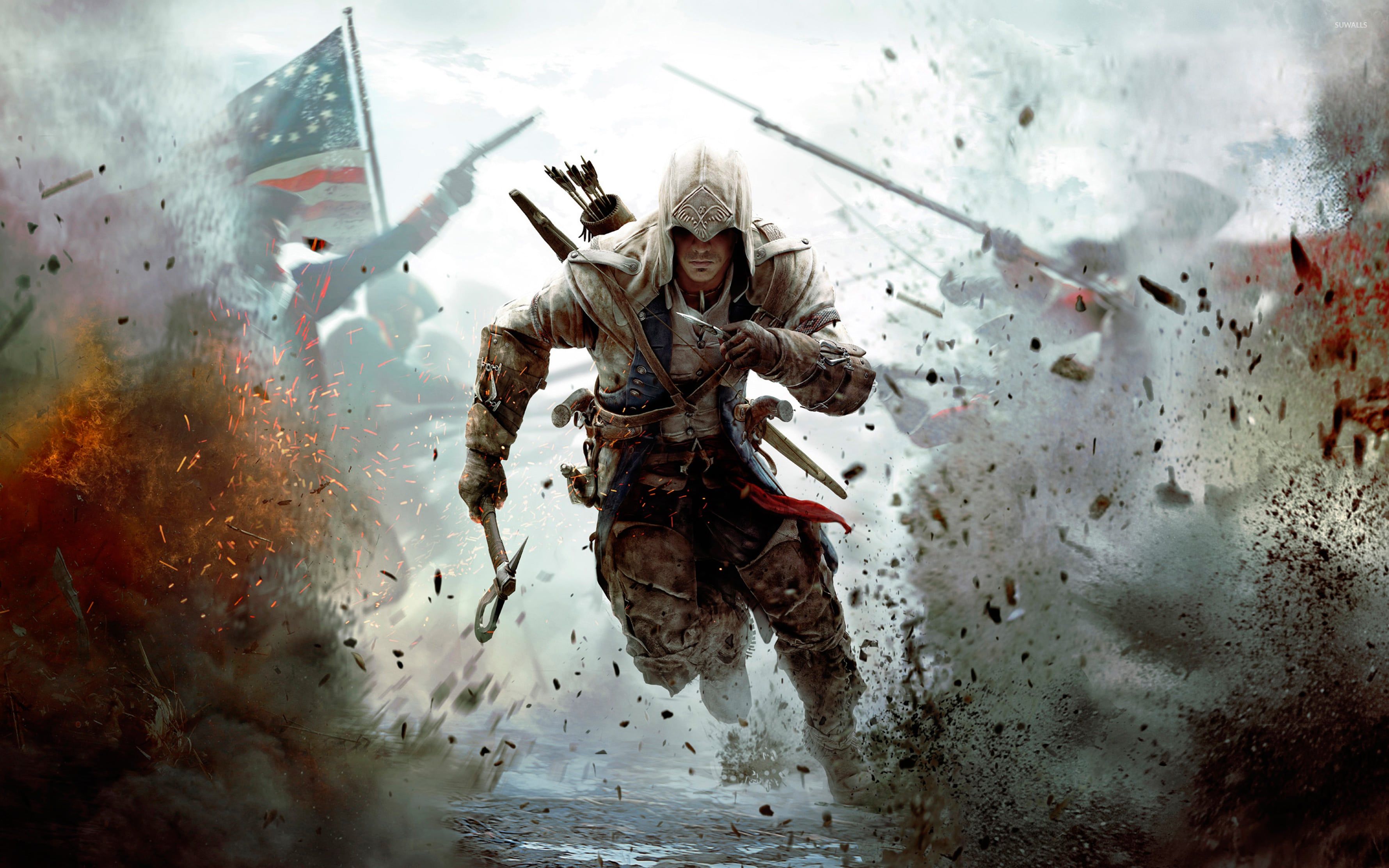 Assassino Assassin's Creed III battaglia, 3560x2225 2K, Desktop