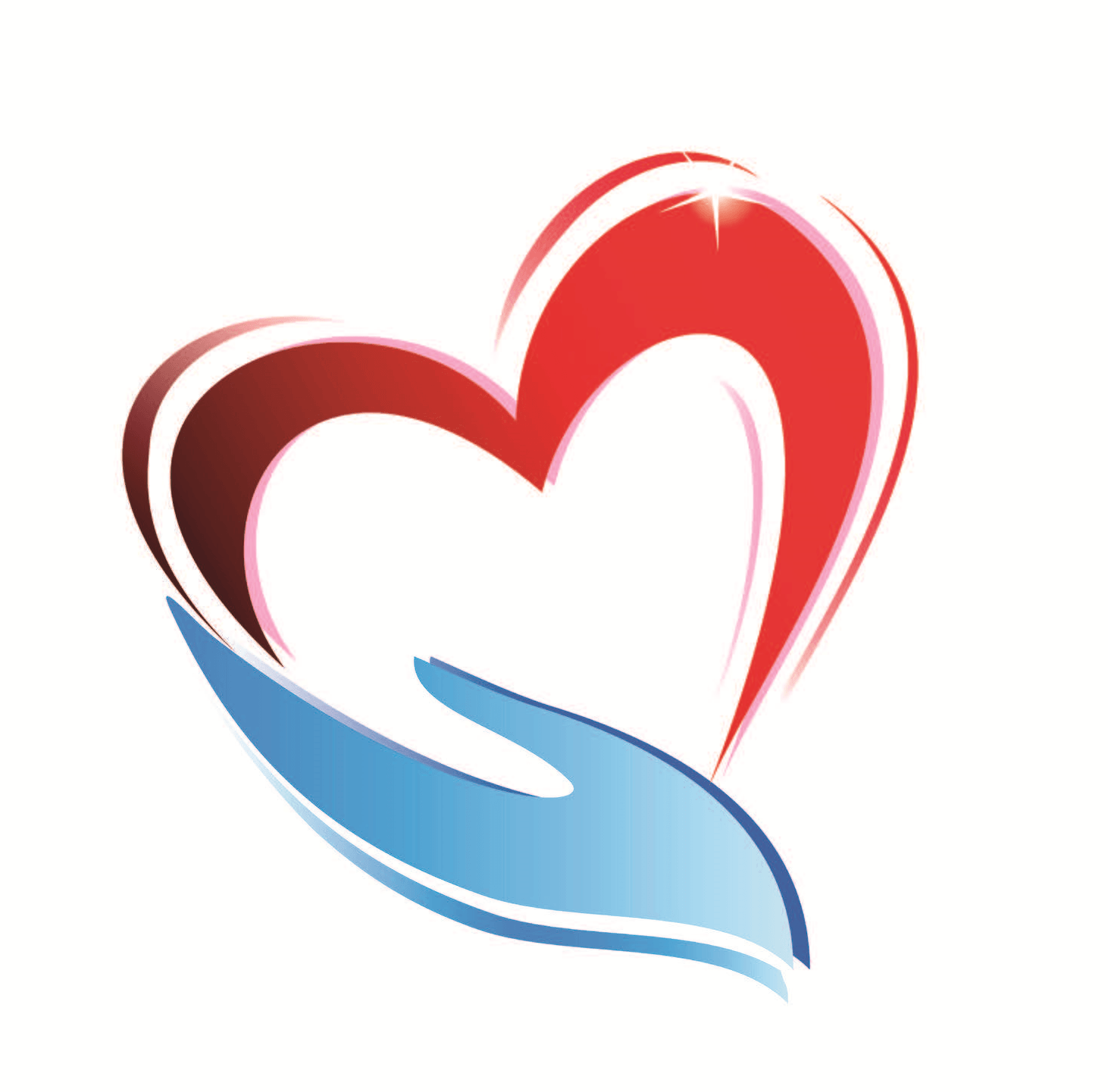 Cuore rosso con mano blu, 1462x1441 HD, Desktop