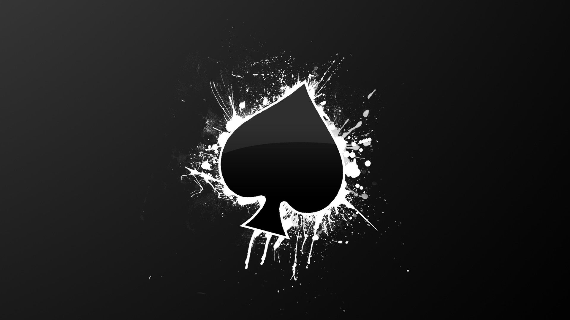 Asso di picche splatter nero, 1920x1080 Full HD 1080p, PC Desktop