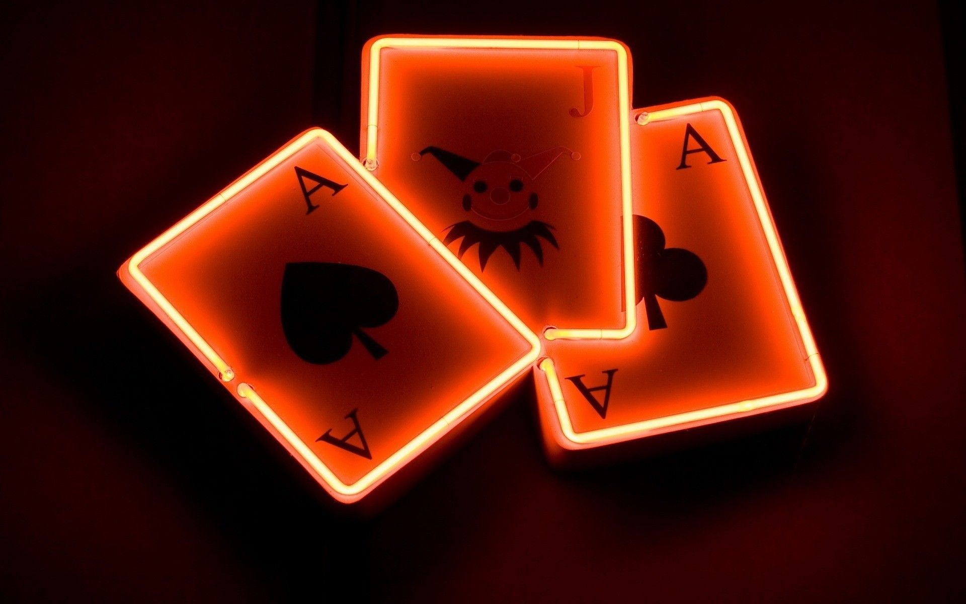 Carte da gioco asso neon arancione, 1920x1200 WUXGA, Laptop