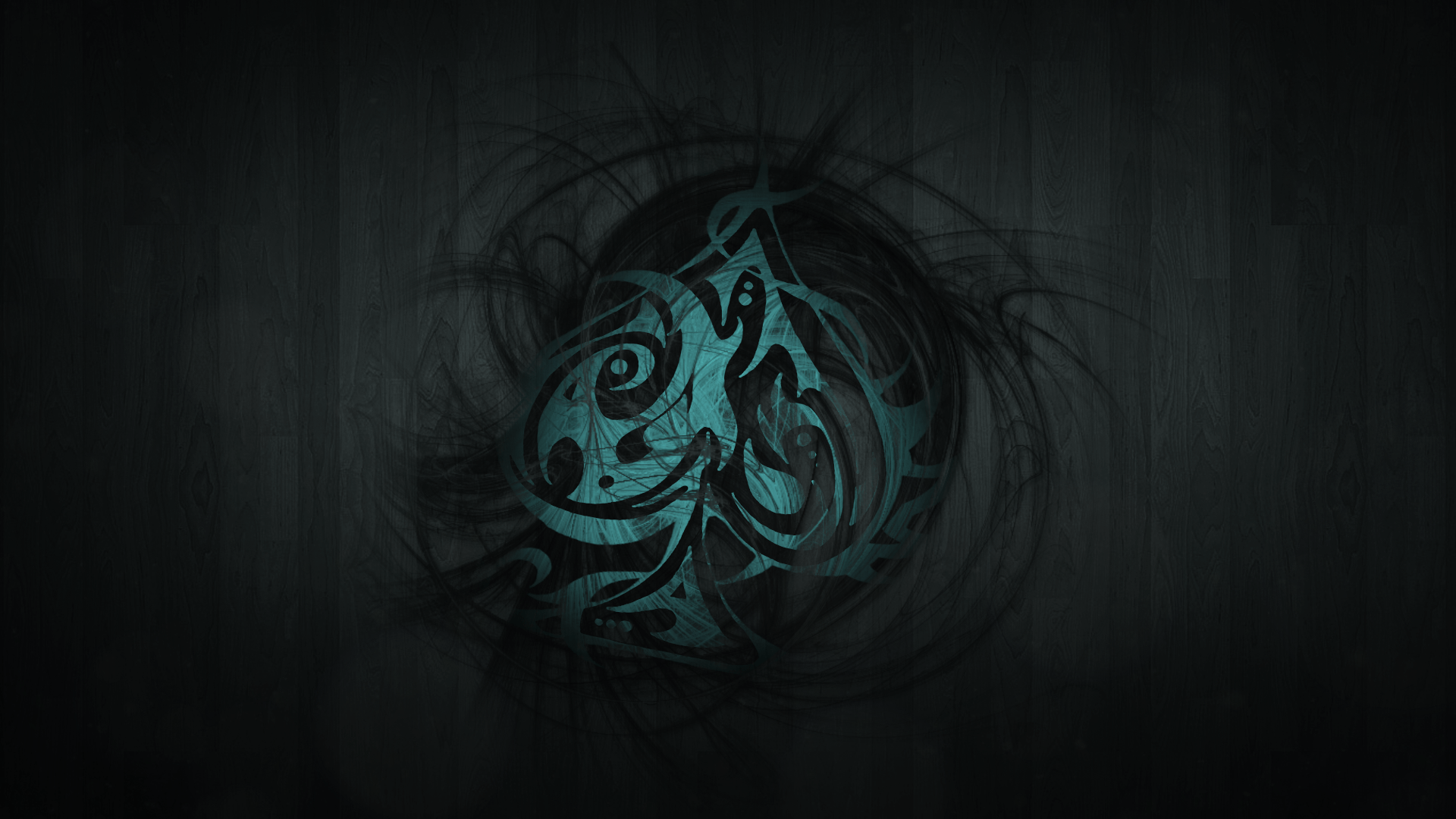 Asso di picche stilizzato teal, 1920x1080 Full HD 1080p, Desktop