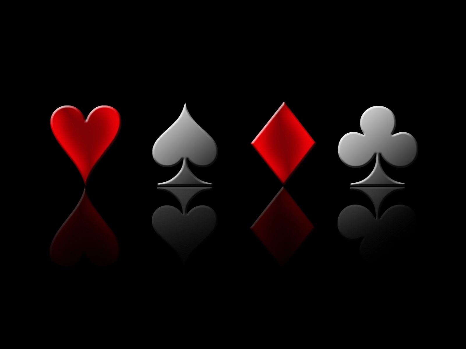 Simboli carte da gioco su nero, 1600x1200 HD, PC