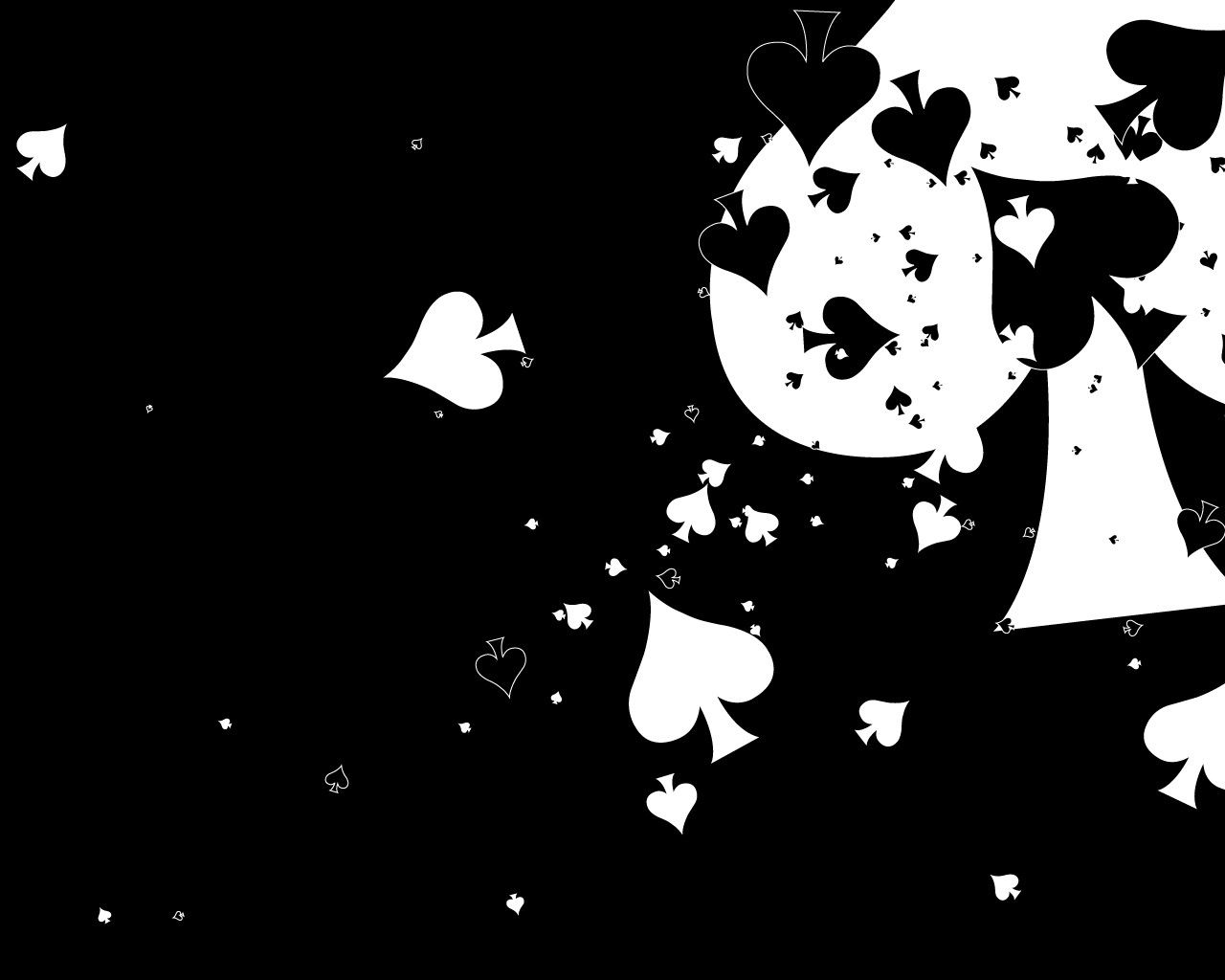 Simboli carte da gioco bianchi neri, 1280x1024 HD, Desktop