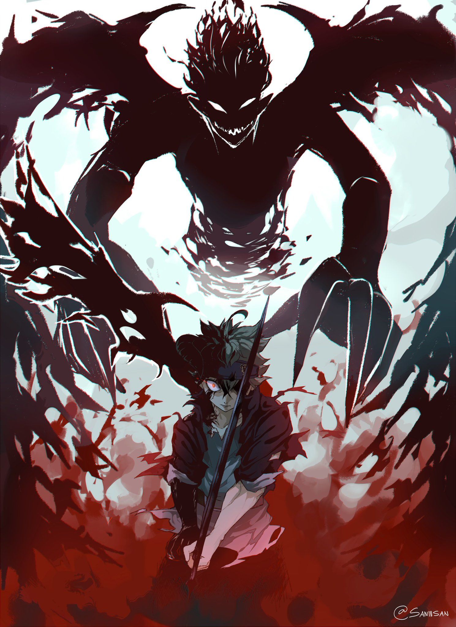 Asta forma demoniaca, Black Clover, 1489x2047 Full HD Verticale, Smartphone