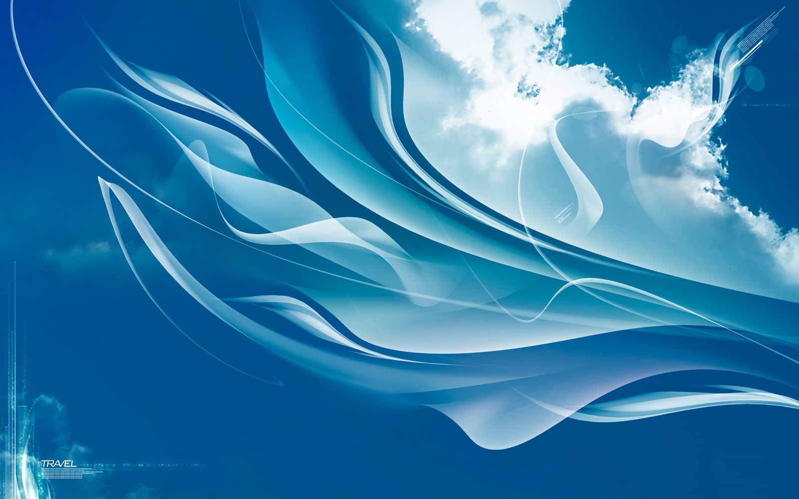 Onde astratte blu con nuvole, 1600x1000 900p, MacBook Air