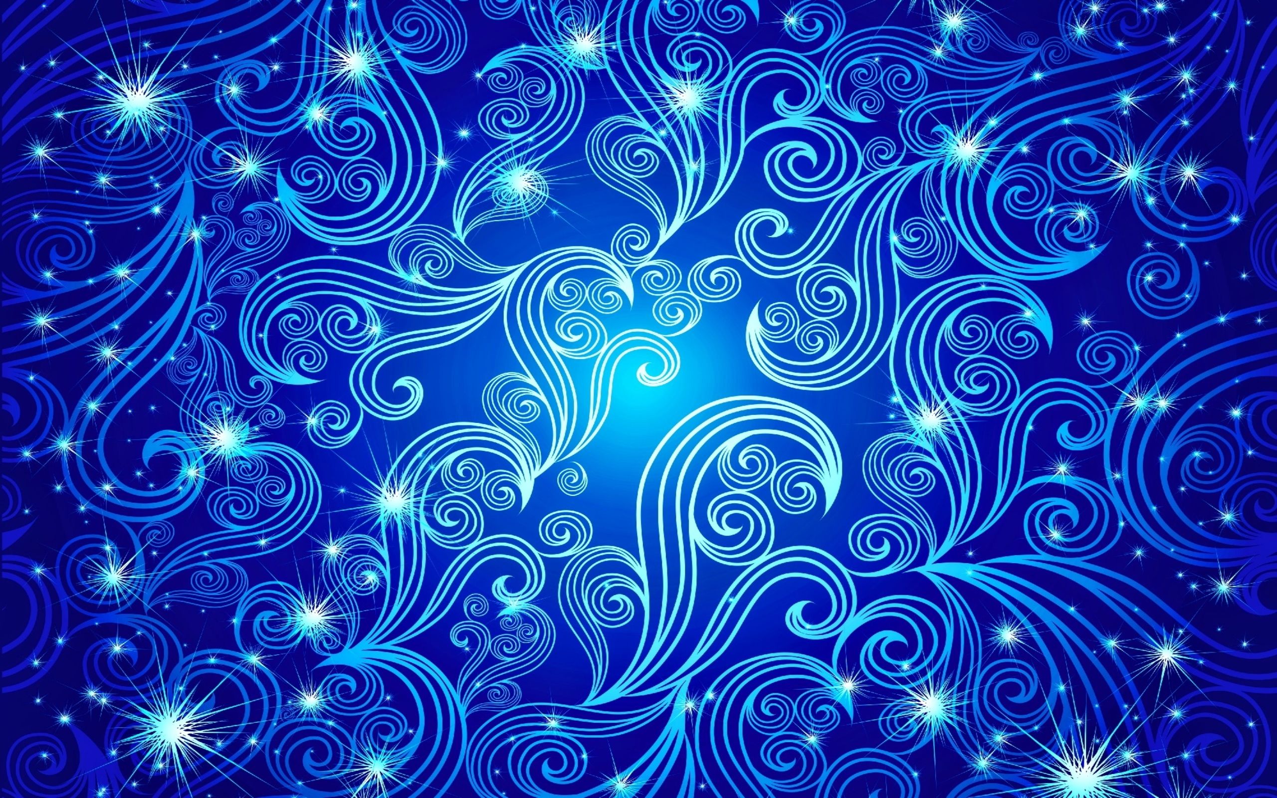 Spirali astratte blu con stelle, 2560x1600 2K+, Desktop