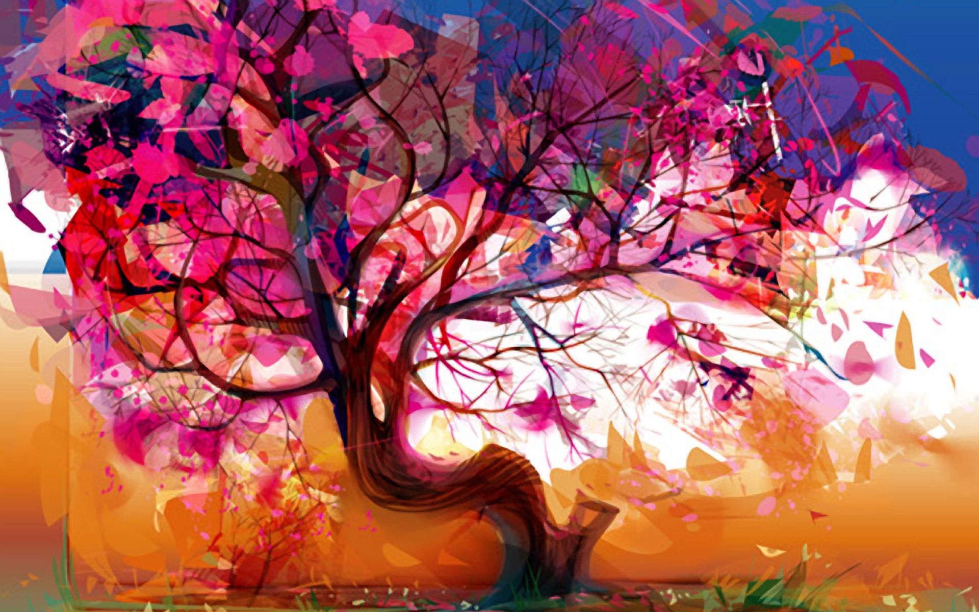 Albero astratto rosa colorato, 1920x1200 Full HD+ WUXGA, Laptop