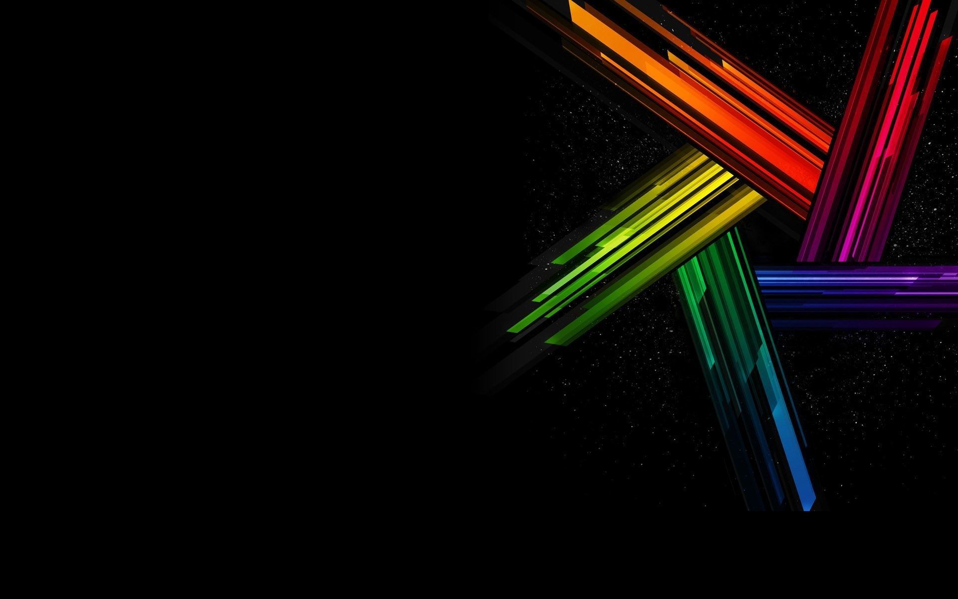 Linee colorate astratte su nero, 1920x1200 WUXGA, PC