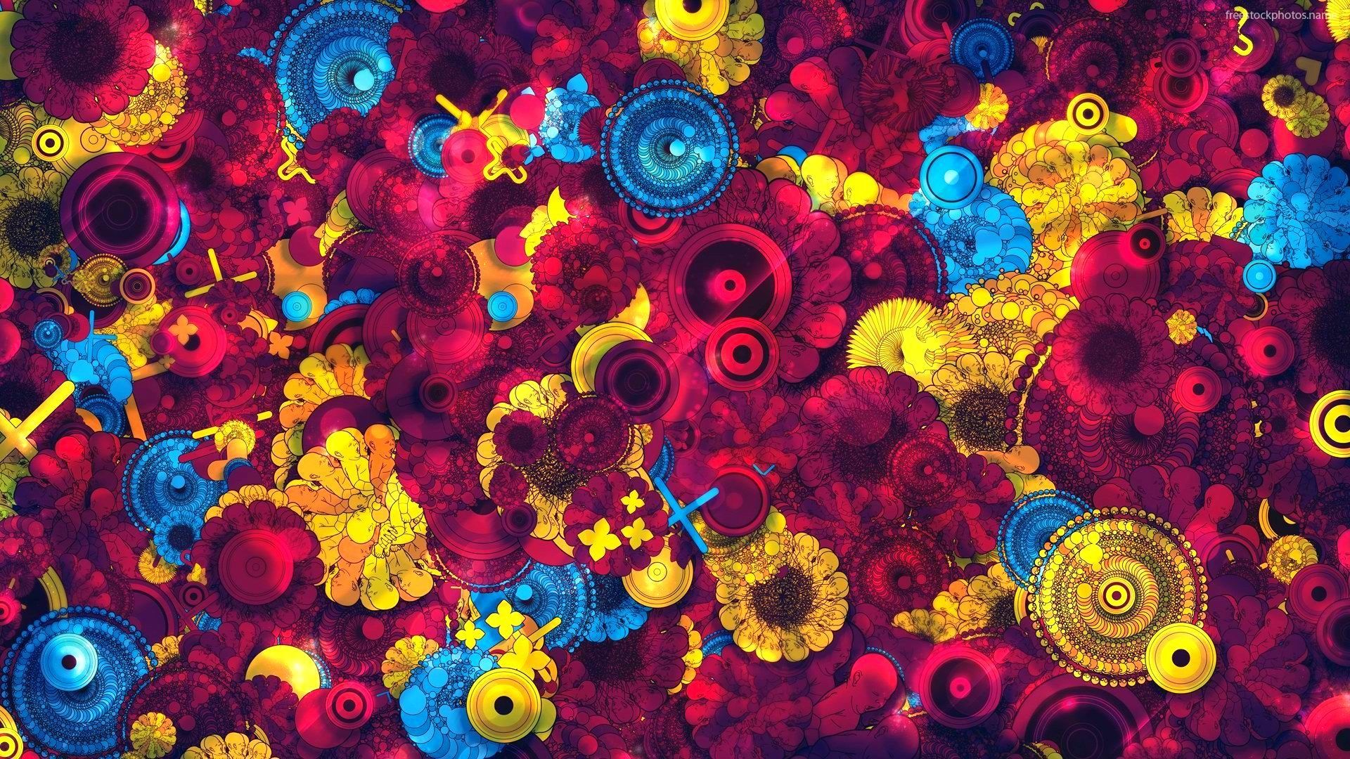 Cerchi astratti multicolori, 1920x1080 Full HD, Desktop