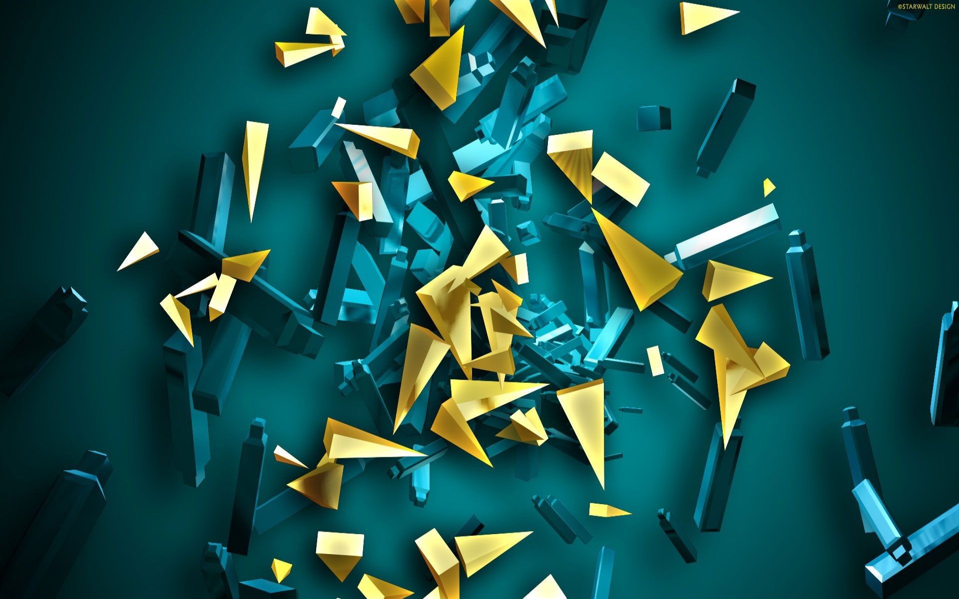 Frammenti astratti blu e oro, 1920x1200 Full HD+ WUXGA, Desktop