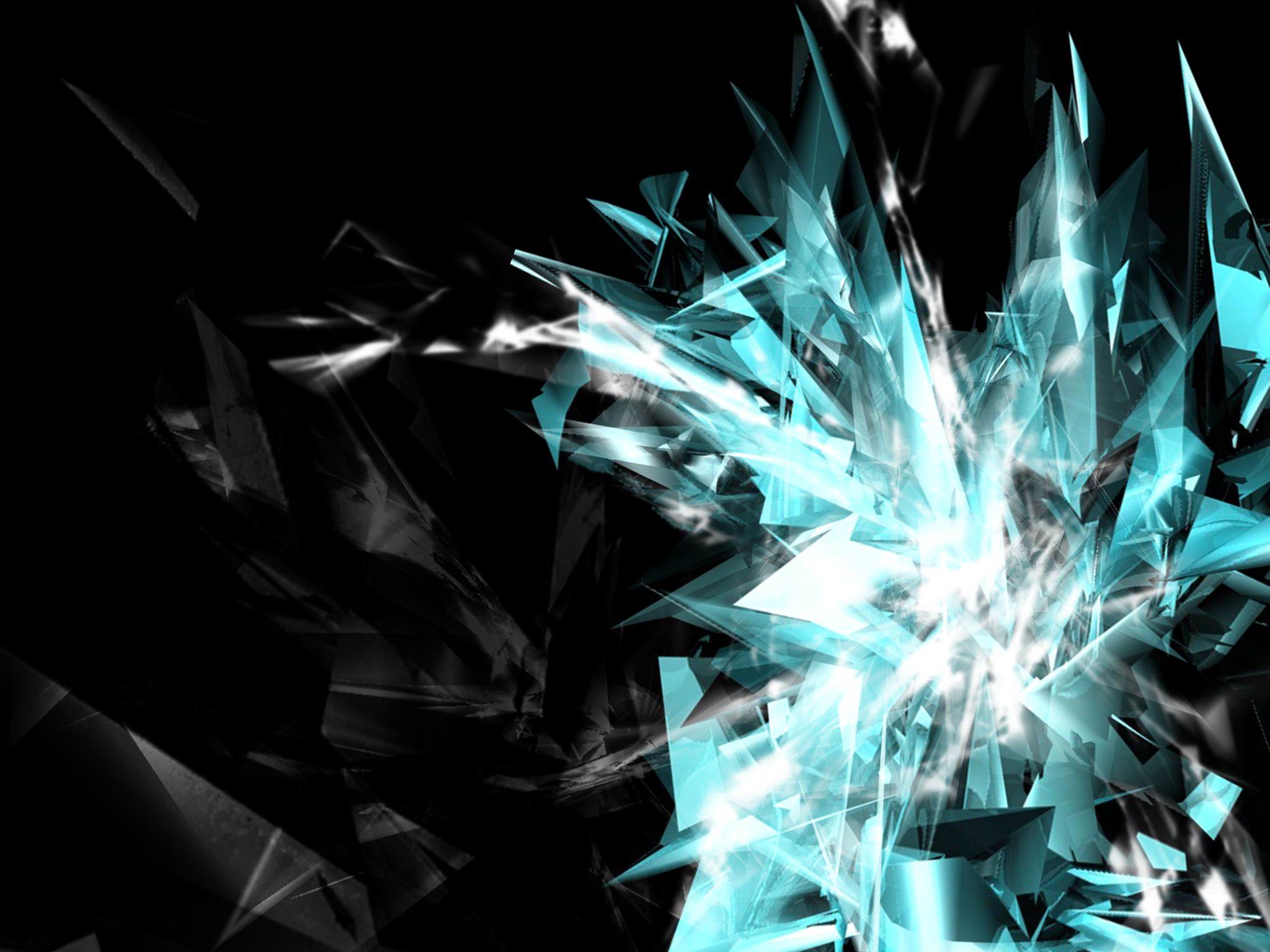 Frammenti geometrici astratti ciano, 2048x1536 2K, PC