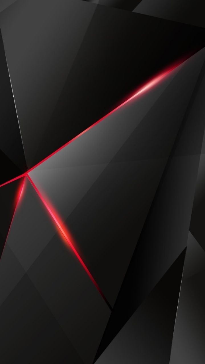 Forme geometriche nere con linee rosse, 720x1280 Full HD Verticale, iPhone
