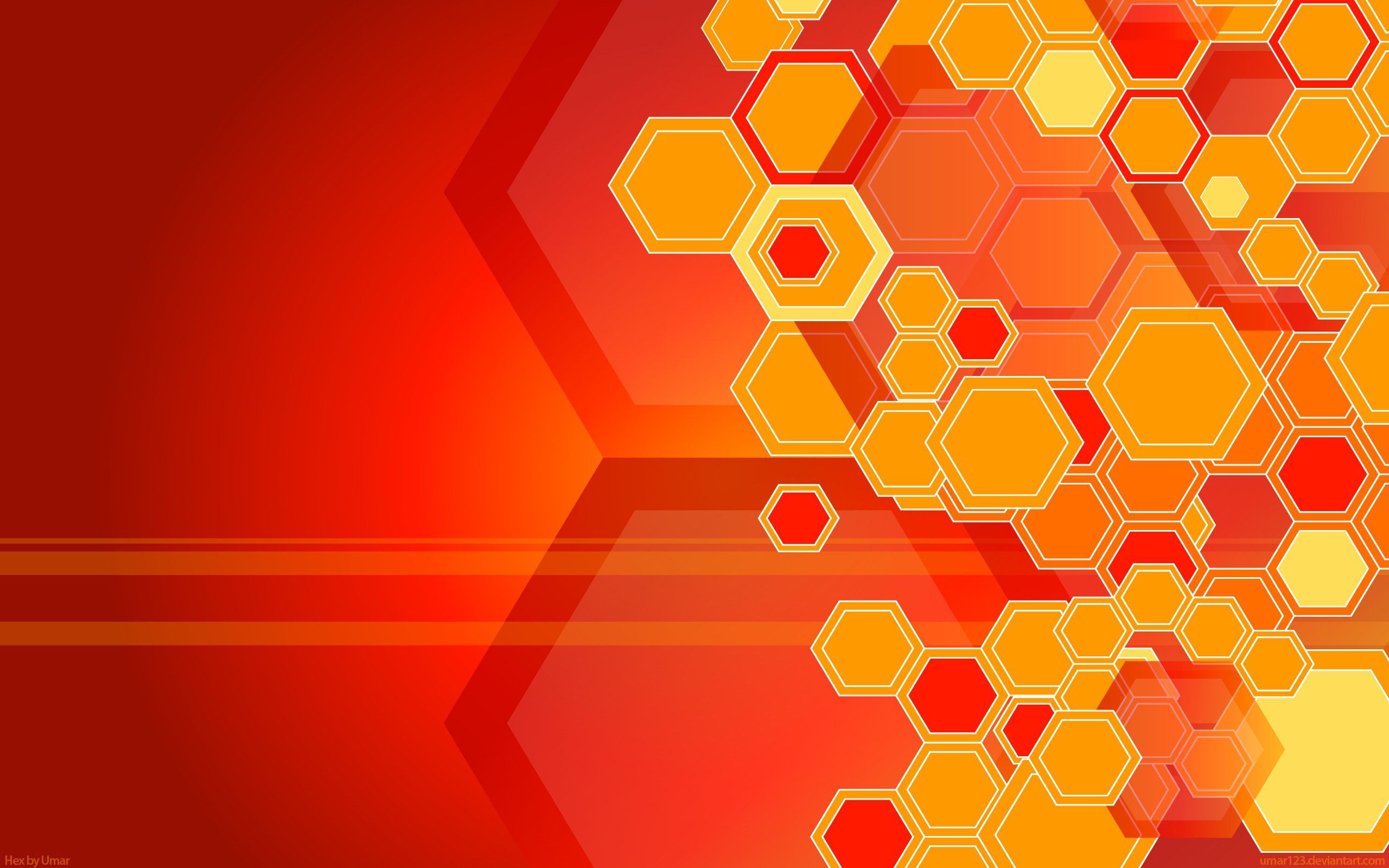 Esagoni astratti rosso e giallo, 2560x1600 2K+, Laptop