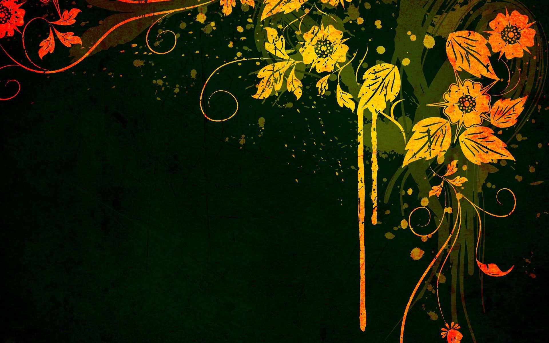 Fiori astratti sfondo verde scuro, 1920x1200 Full HD+, PC