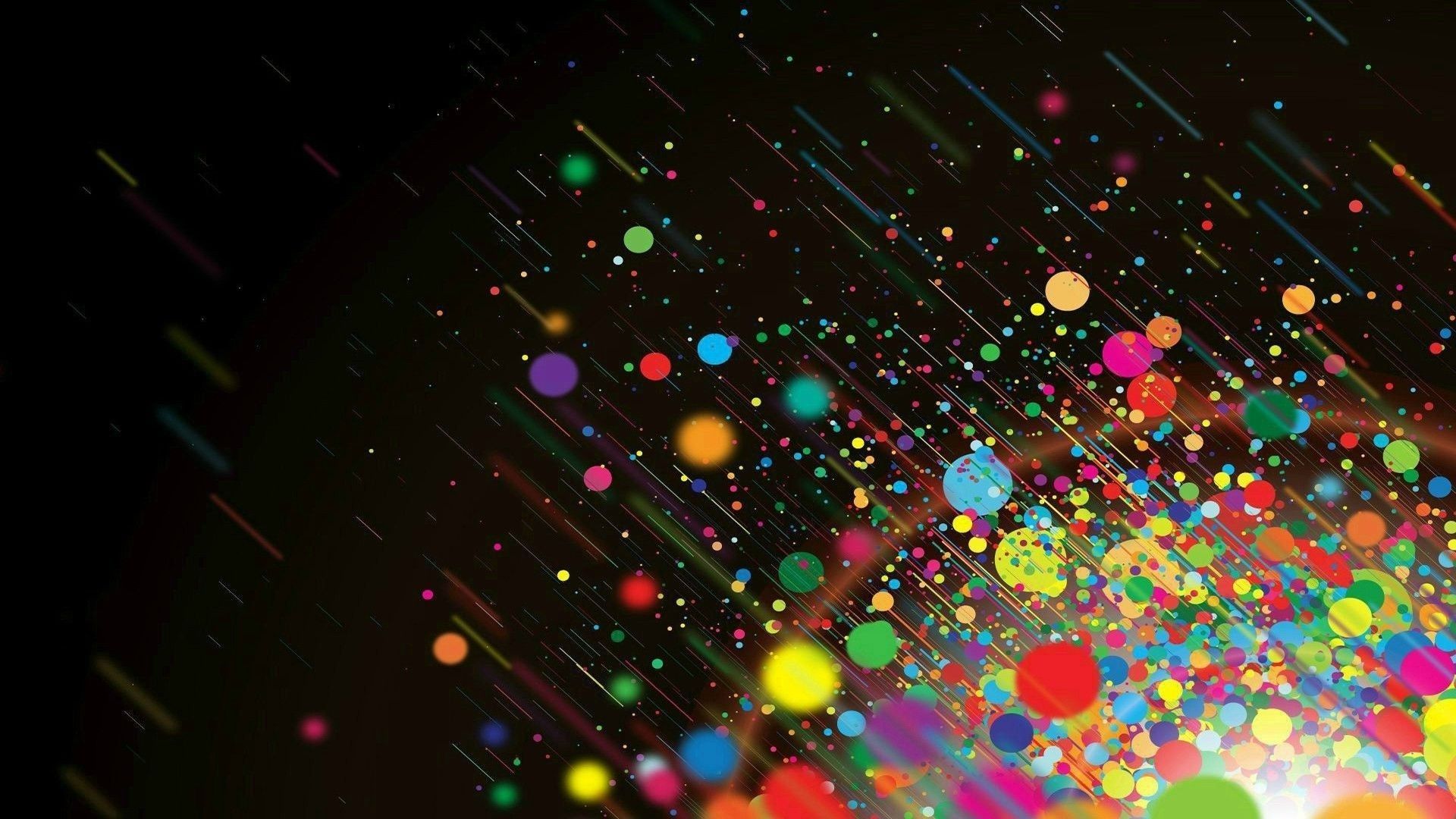 Particelle colorate astratte su nero, 1920x1080 Full HD 1080p, Desktop