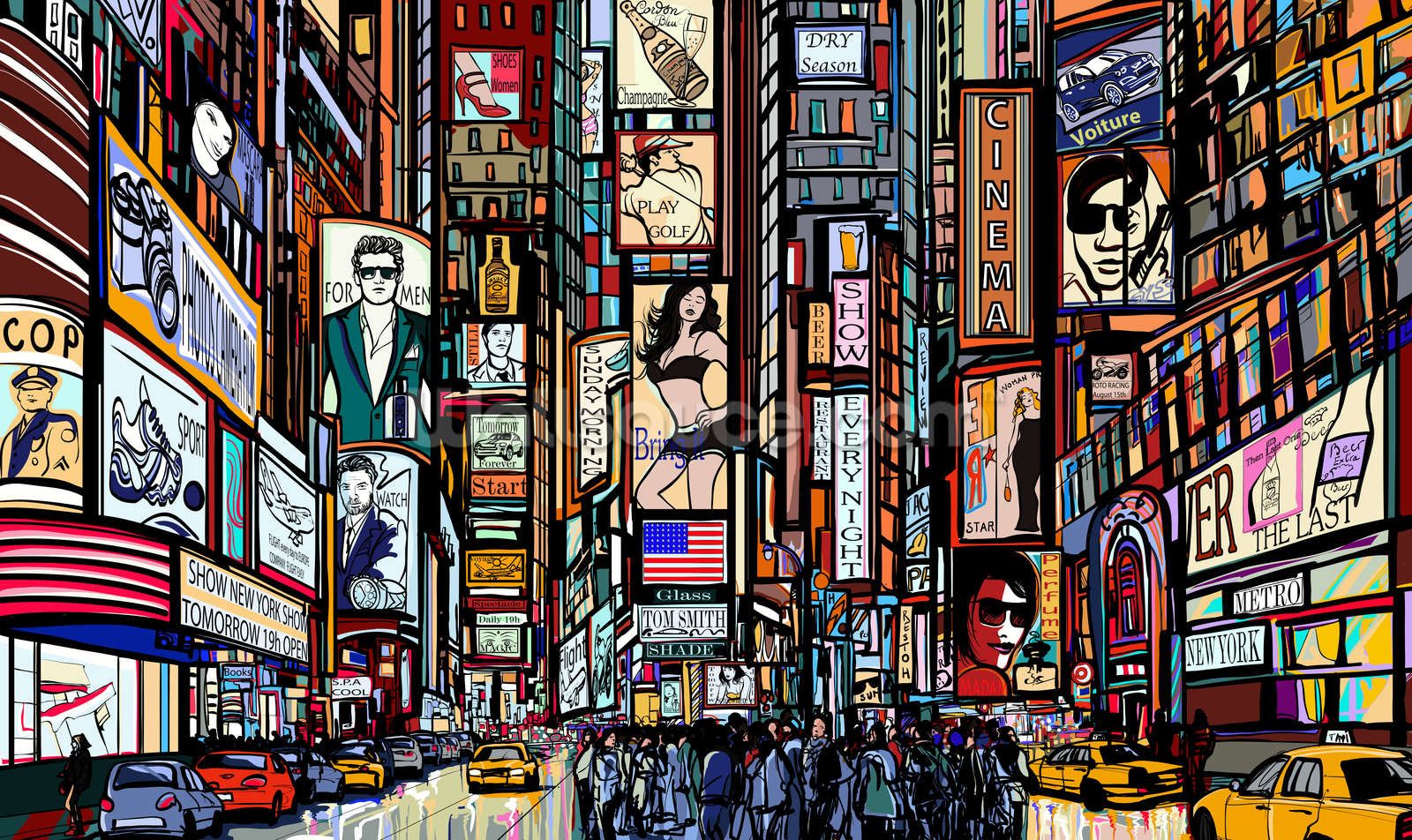 Times Square astratto colorato, 1600x952 HD, Desktop