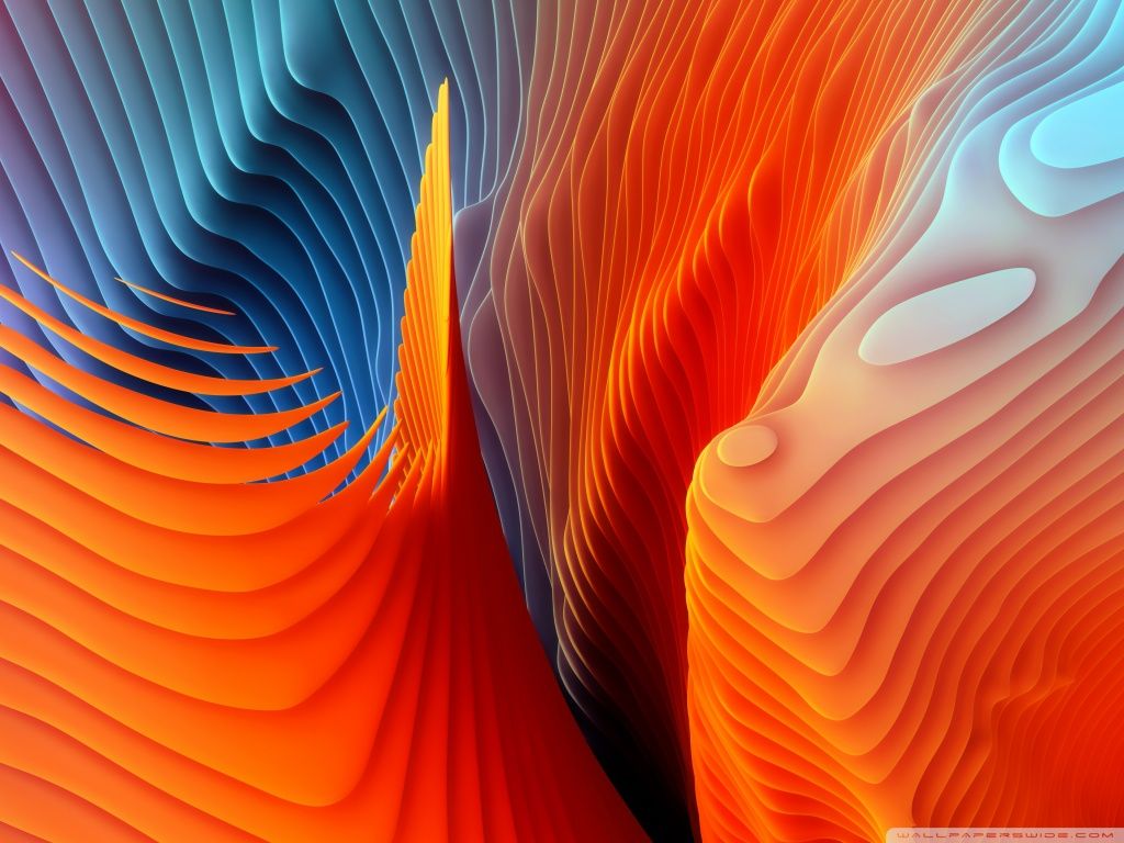 Onde astratte arancioni e blu, 1024x768 HD, PC