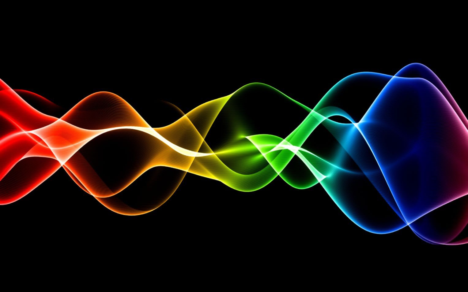 Onde luminose arcobaleno astratte, 1528x955 HD, HP Laptop