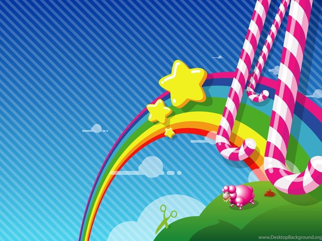 Arcobaleno stelle caramelle astratto, 1024x768 HD, PC Desktop