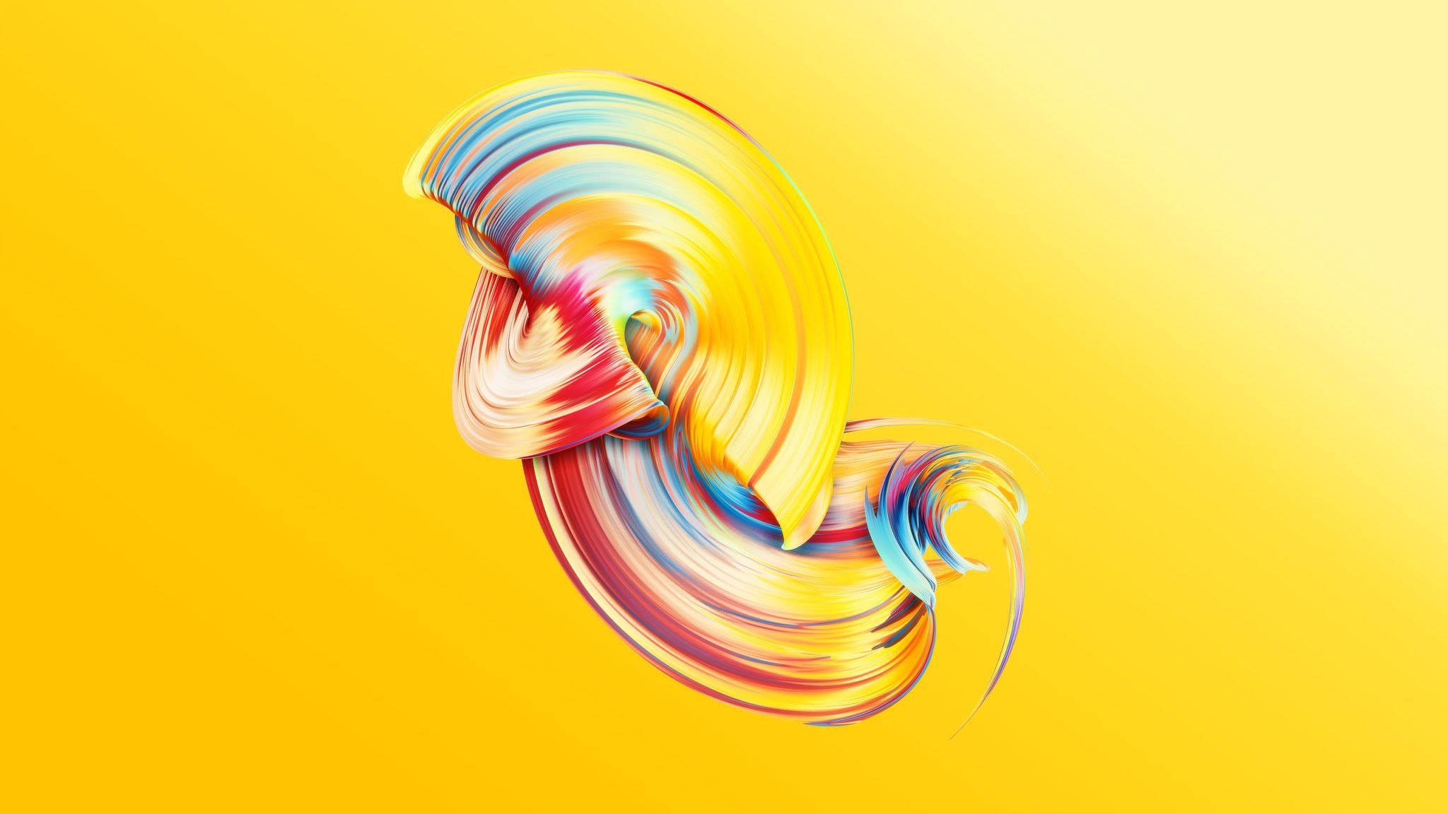 Forma astratta a spirale multicolore, 2048x1152 2K, PC Desktop