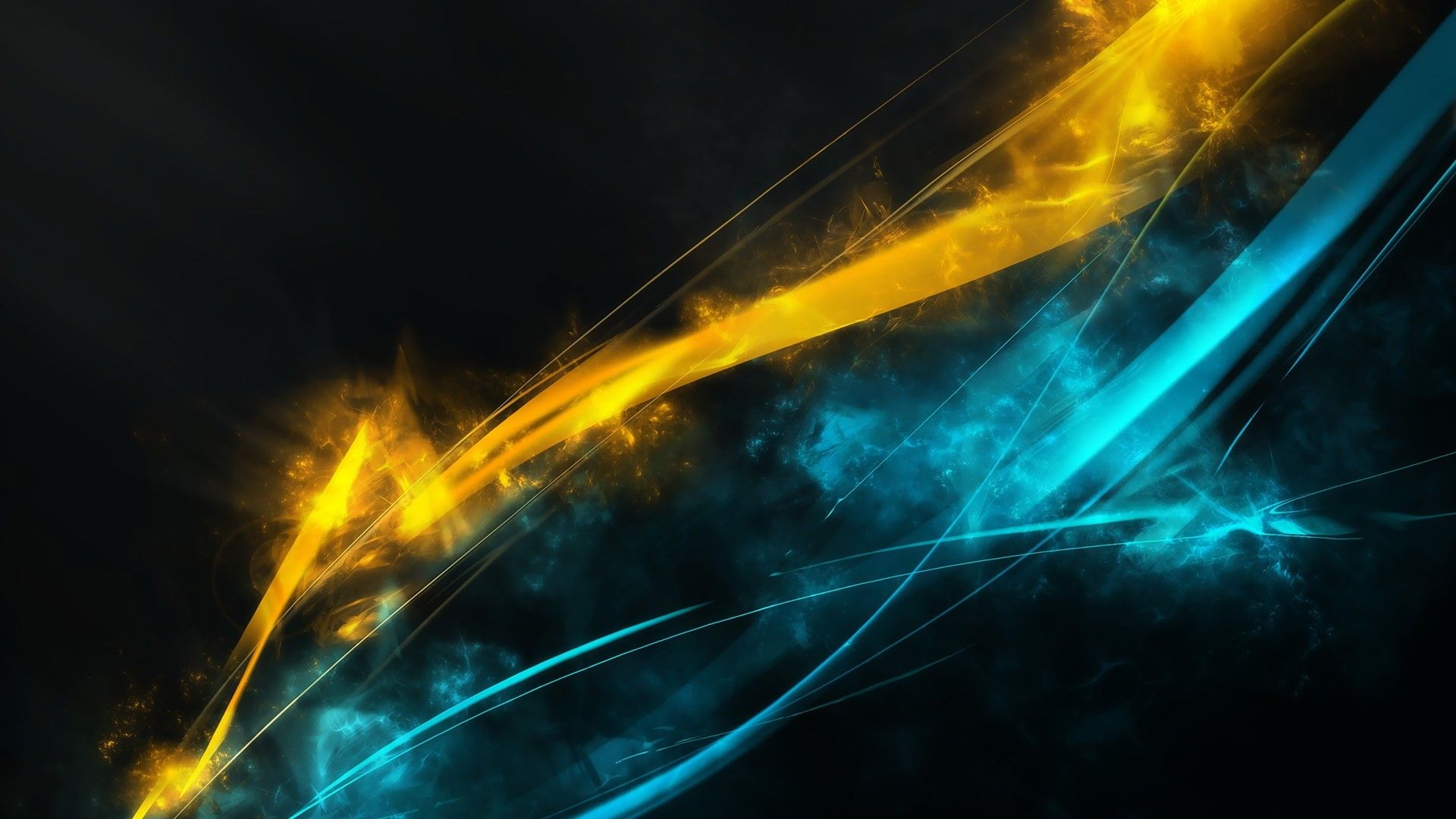 Linee astratte gialle e blu, 1920x1080 Full HD, Desktop