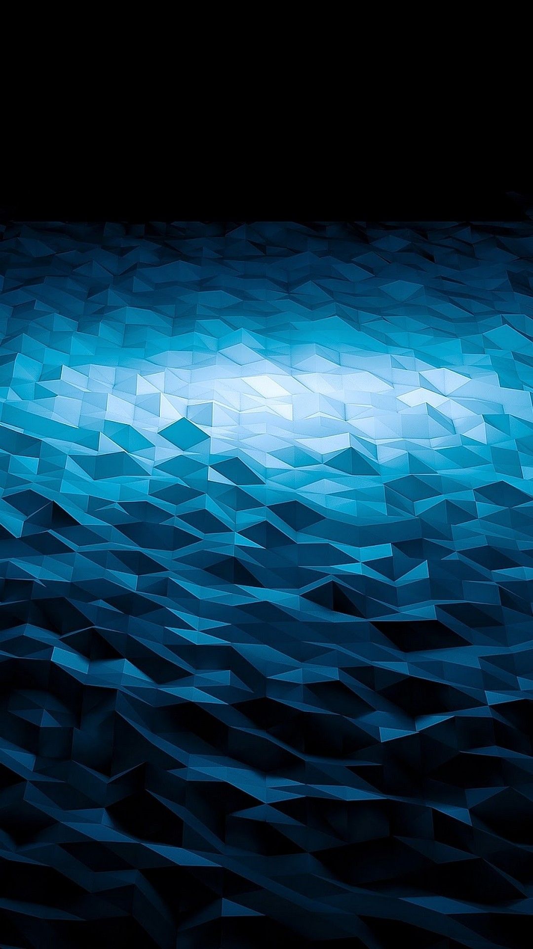 Superficie poligonale blu astratta, 1080x1920 Full HD Verticale, iPhone