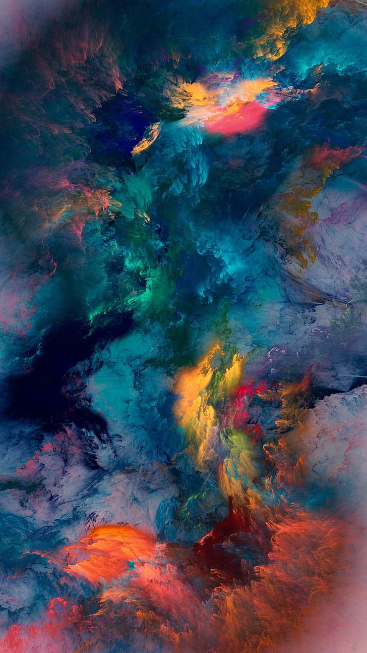 Nebulosa colorata astratta multicolore, 728x1294 Verticale, Telefono