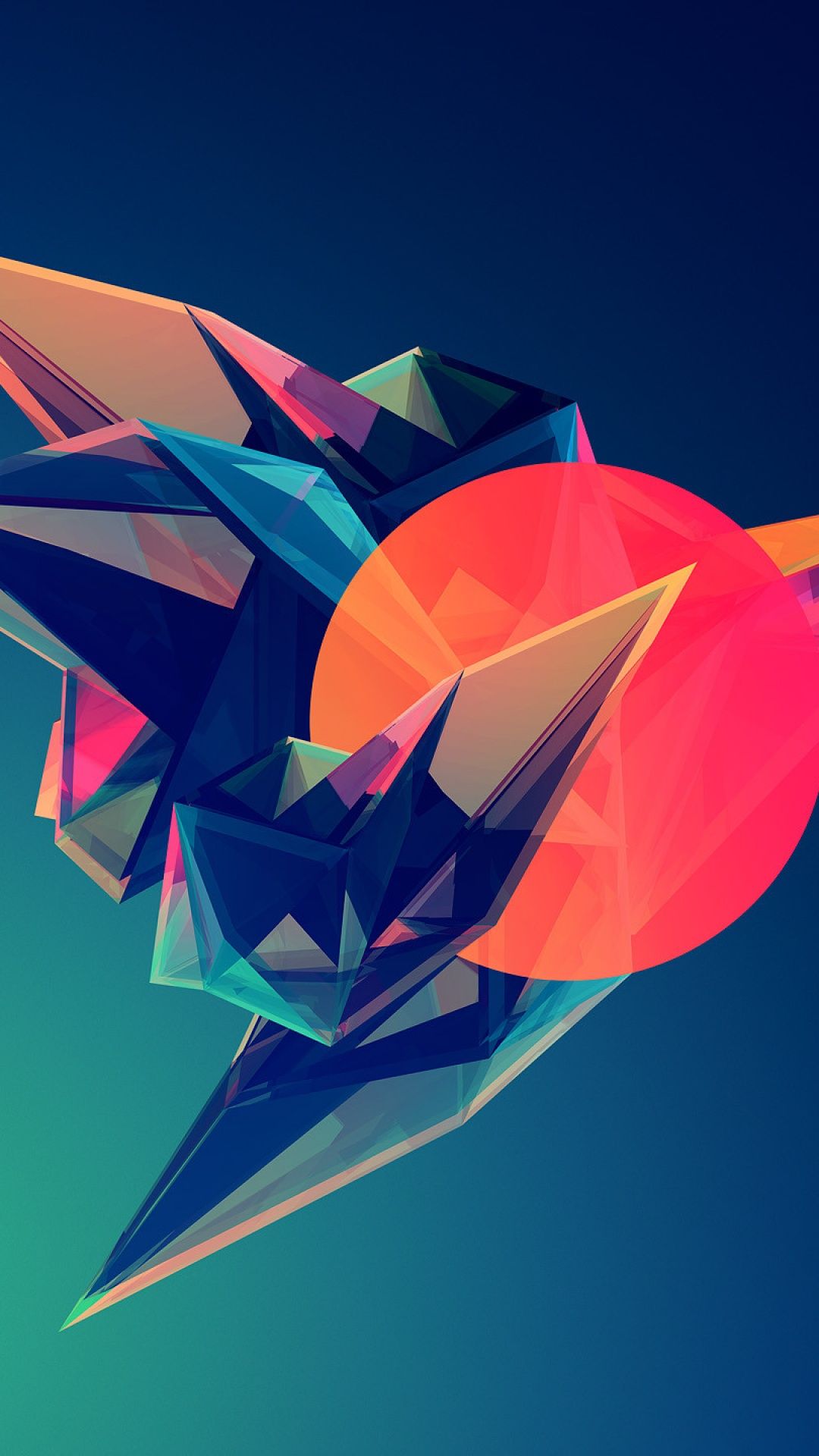 Forme geometriche astratte poligonali colorate, 1080x1920 Full HD Verticale, Smartphone