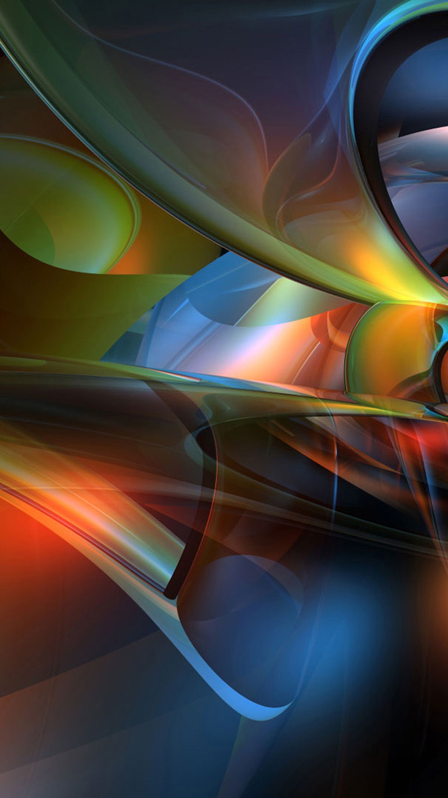 Forme astratte curve colorate, 1440x2560 Full HD Verticale, Smartphone