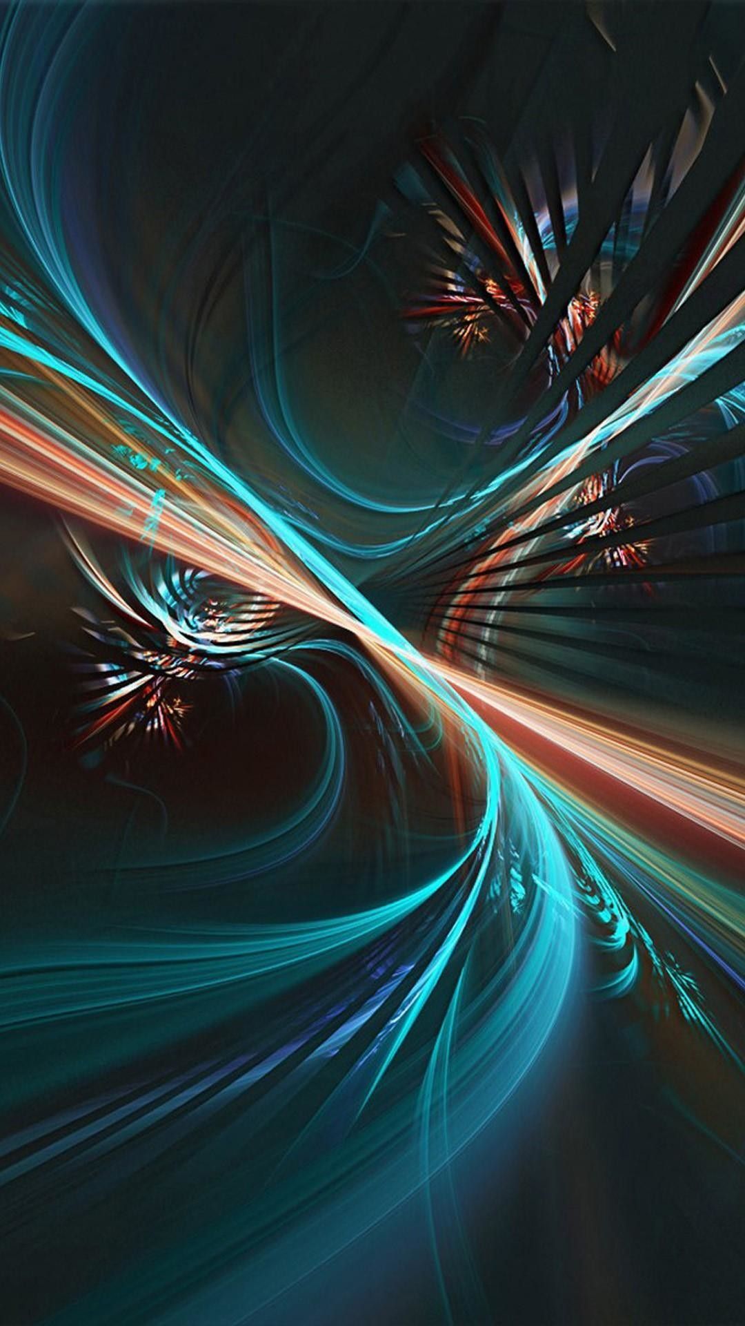 Onde astratte turchesi e arancioni, 1080x1920 Full HD Verticale, iPhone